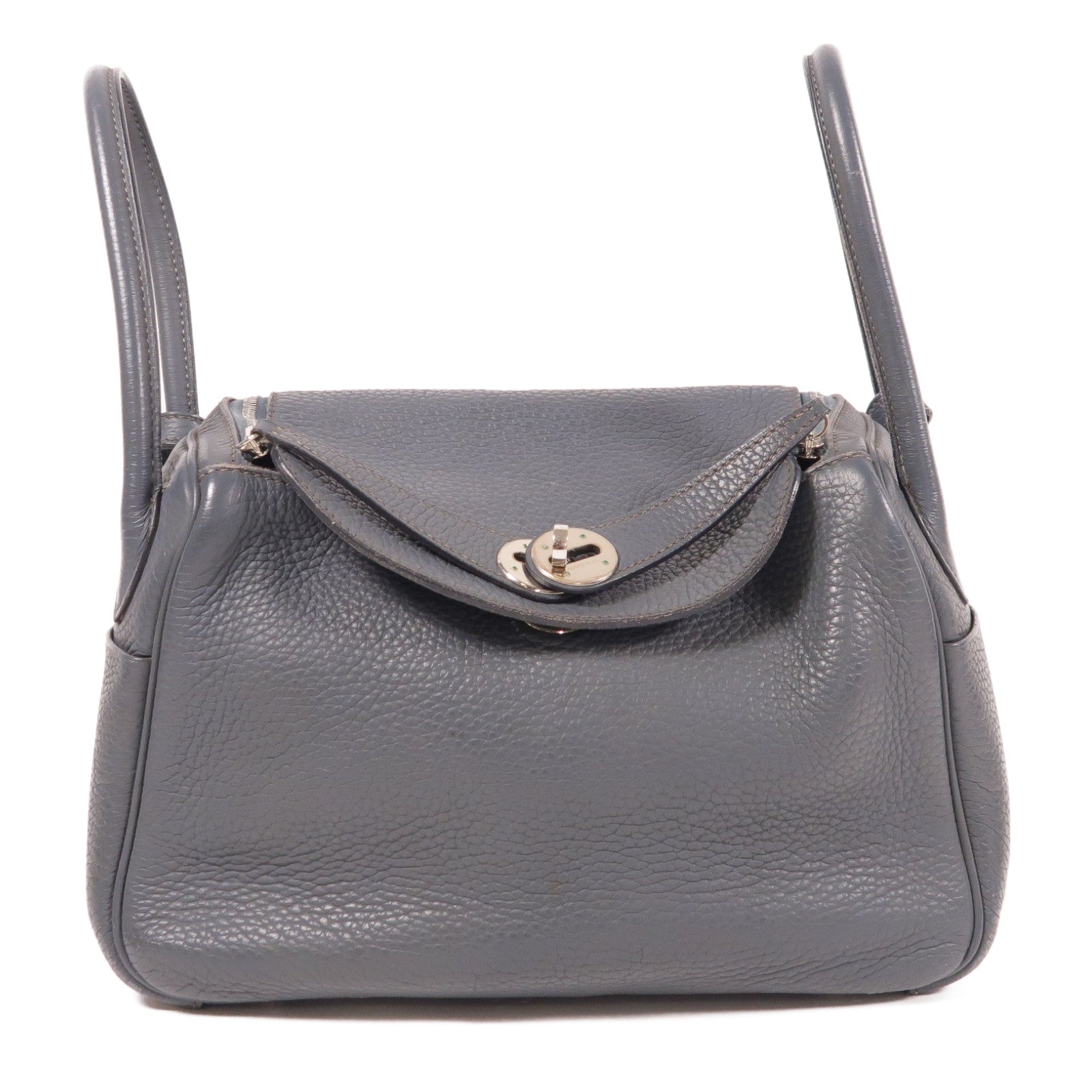 HERMES Clemence皮革Lindy 26銀扣手挽肩背兩用袋