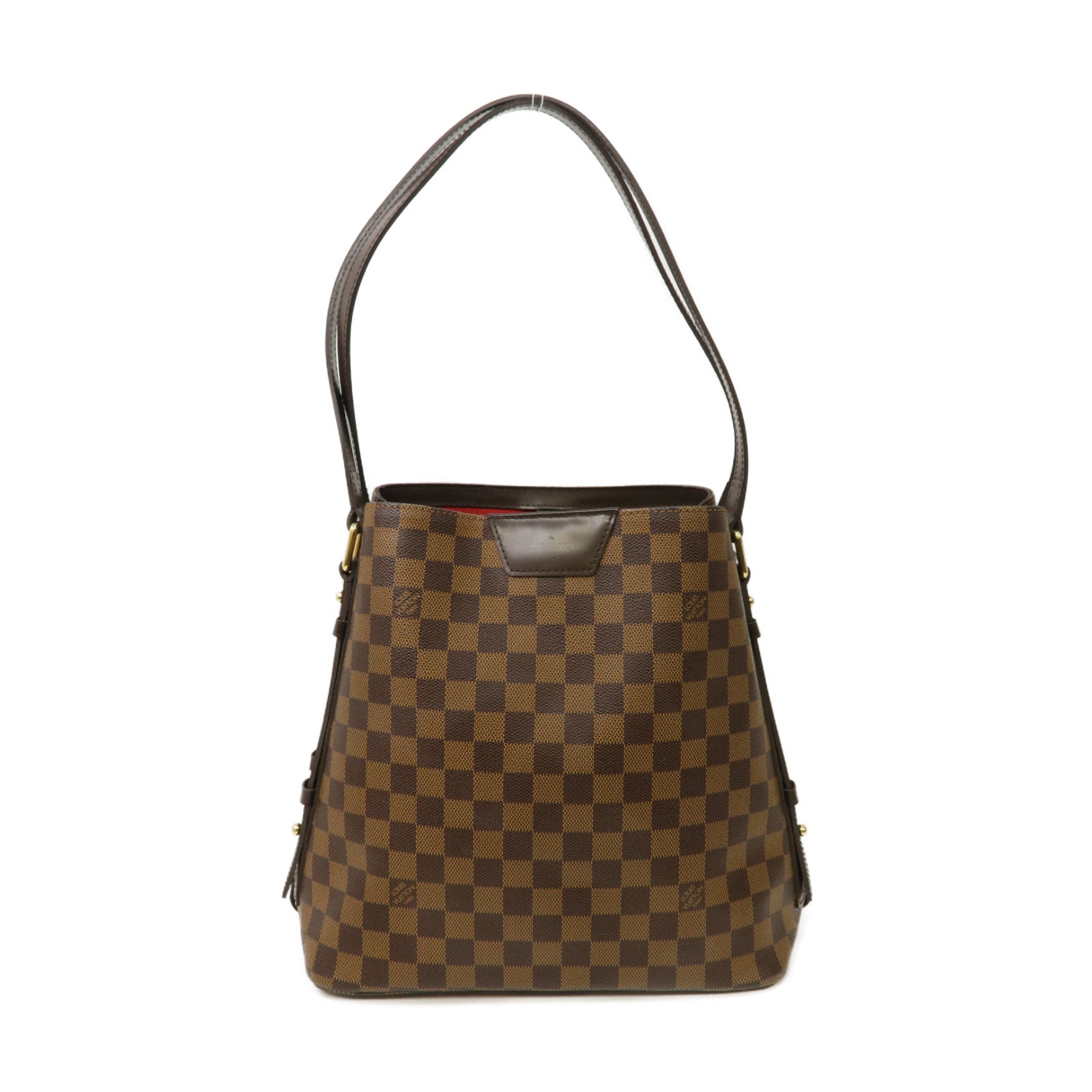 LOUIS VUITTON Damier Cabas Rivington金扣肩背袋棕色