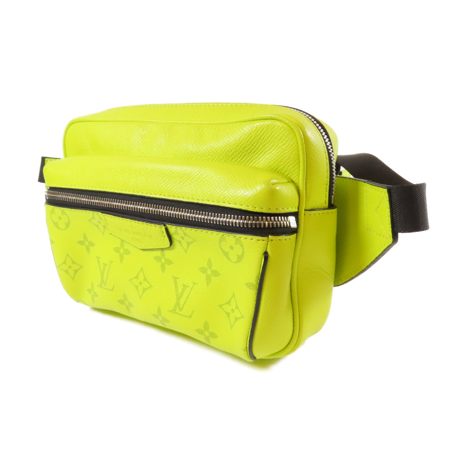LOUIS VUITTON 【激減優惠】Monogram/Taiga Bum/Outdoor Jaune銀扣腰包黃色