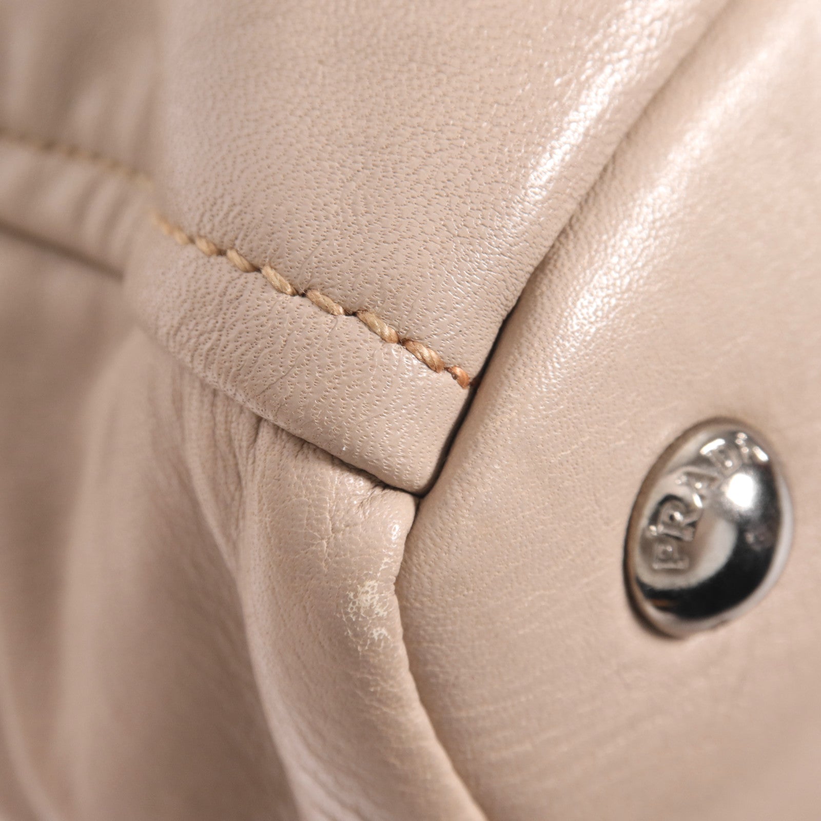 PRADA 【激減優惠】牛皮皮革2 Way Shoulder銀扣手挽肩背兩用袋