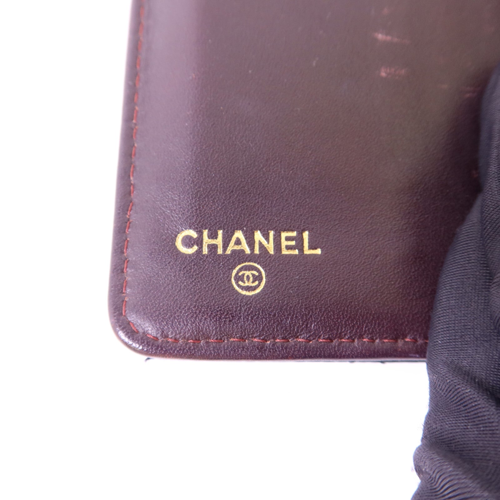 CHANEL 牛皮皮革Long Bifold Wallet金扣長錢包
