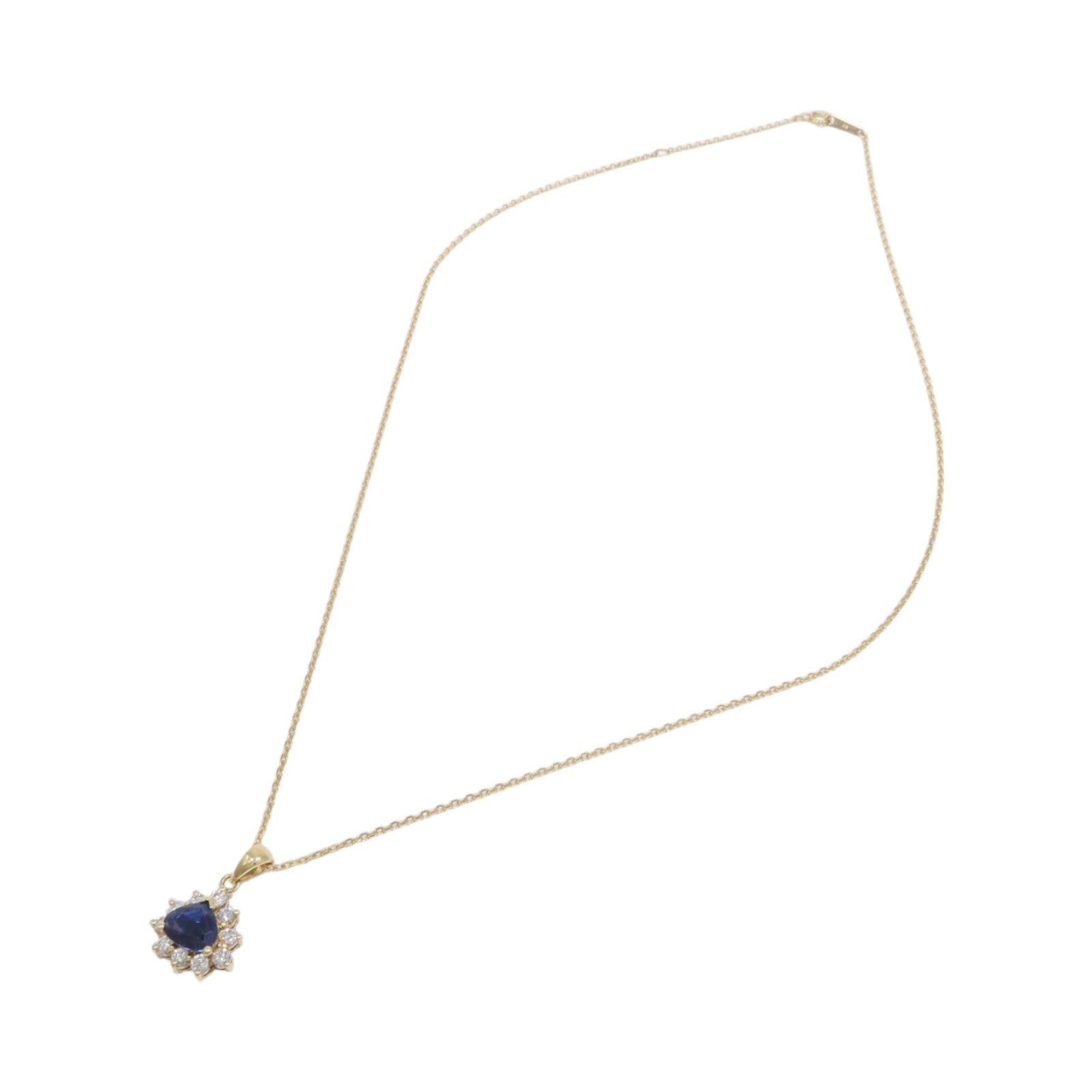 JEWELRY 18K黃金Sapphire Diamond Necklace藍寶石/鑽石項鍊