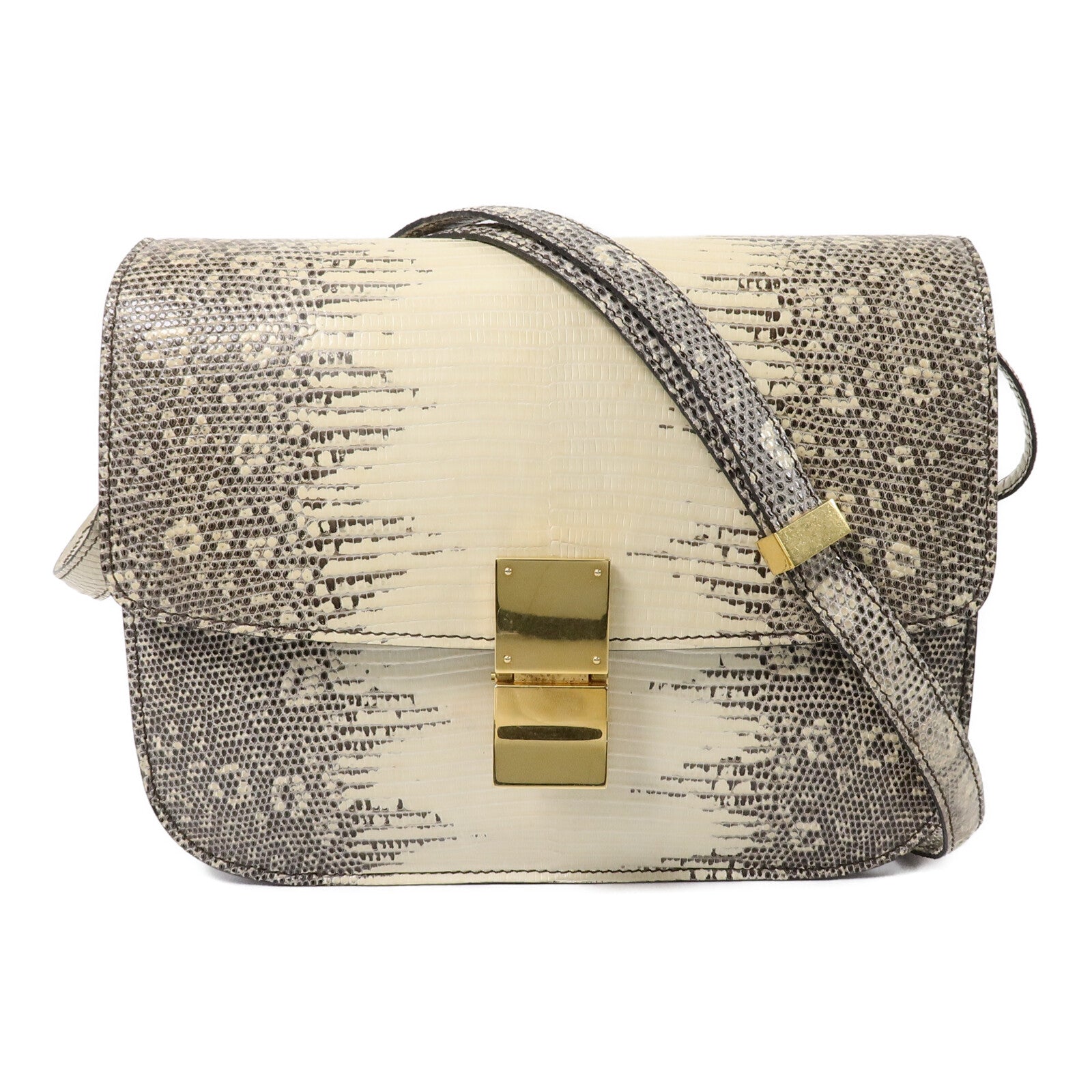 CELINE 蜥蝪皮革Classic Box Medium肩背袋