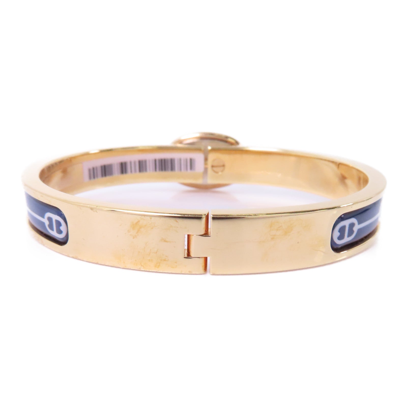 HERMES 金屬Bangle金扣手鐲藍色/金色