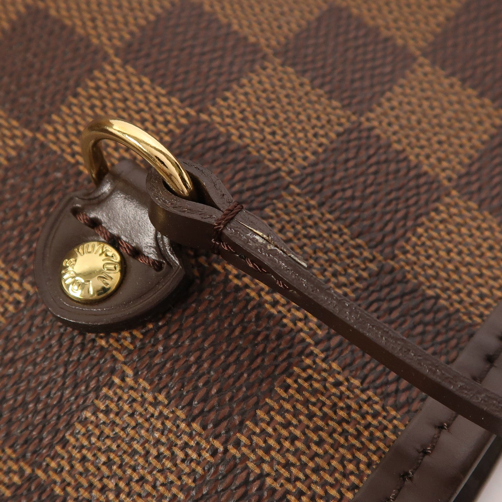 LOUIS VUITTON Damier Neverfull GM金扣肩背袋棕色