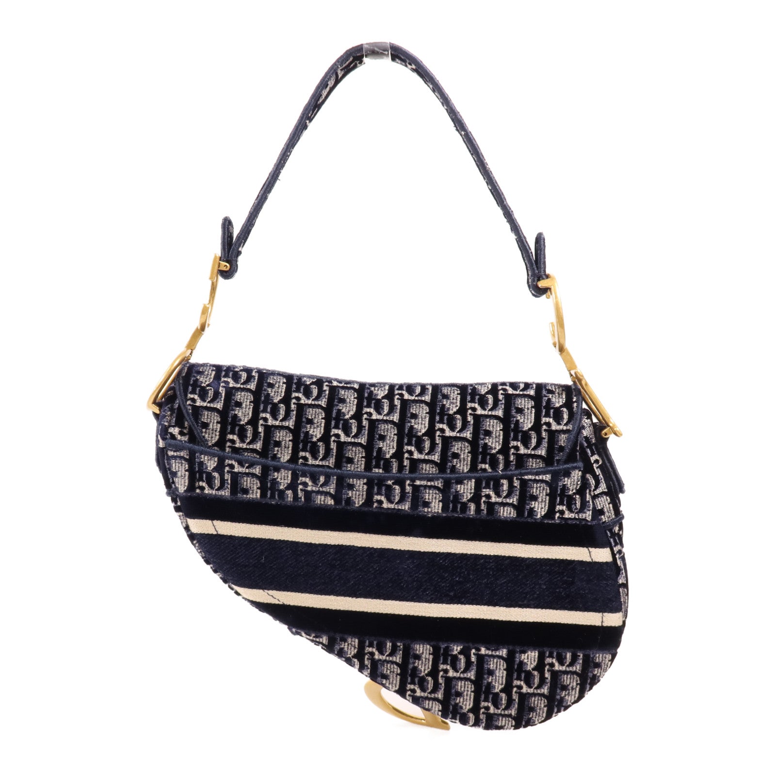 Dior 帆布Saddle金扣手挽袋