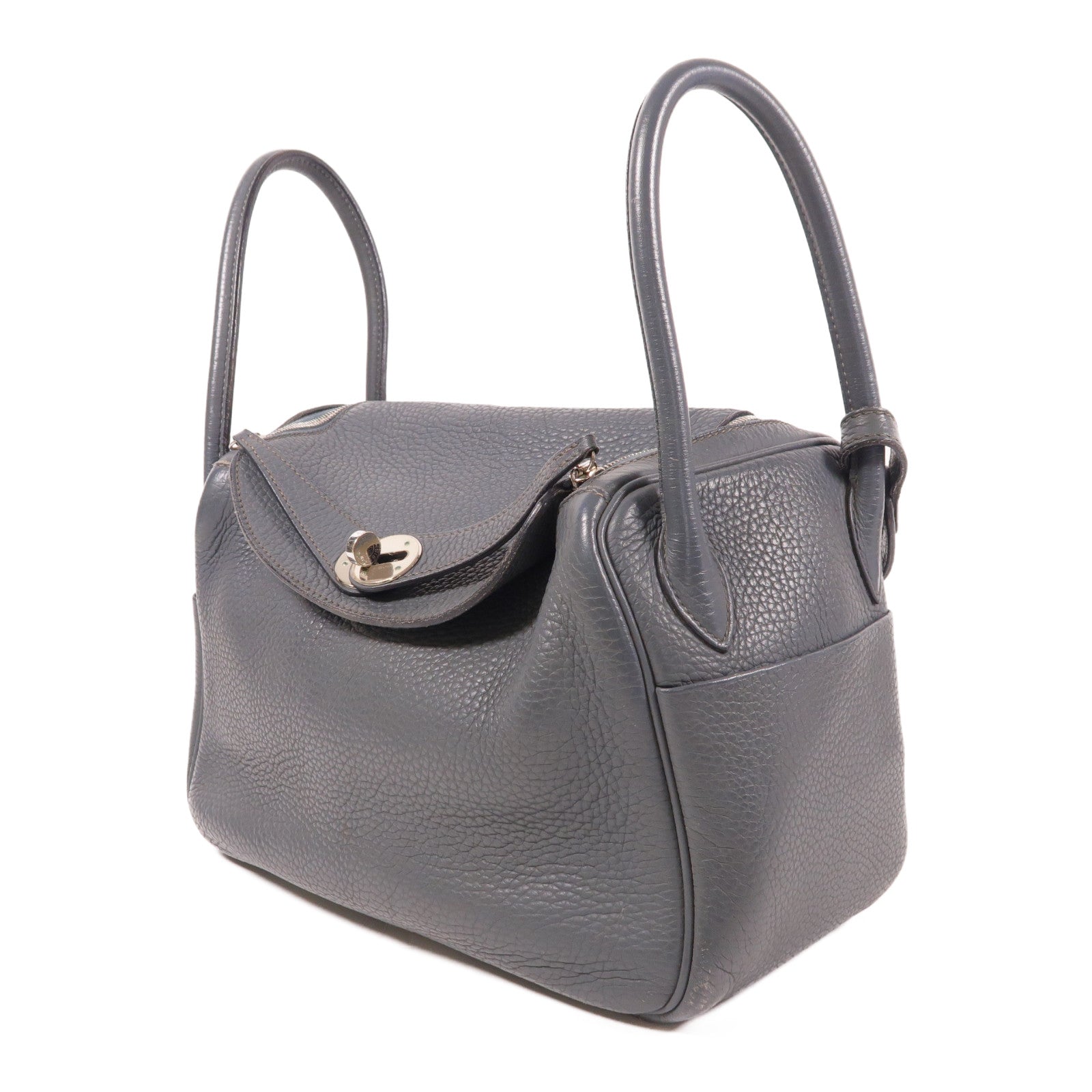 HERMES Clemence皮革Lindy 26銀扣手挽肩背兩用袋