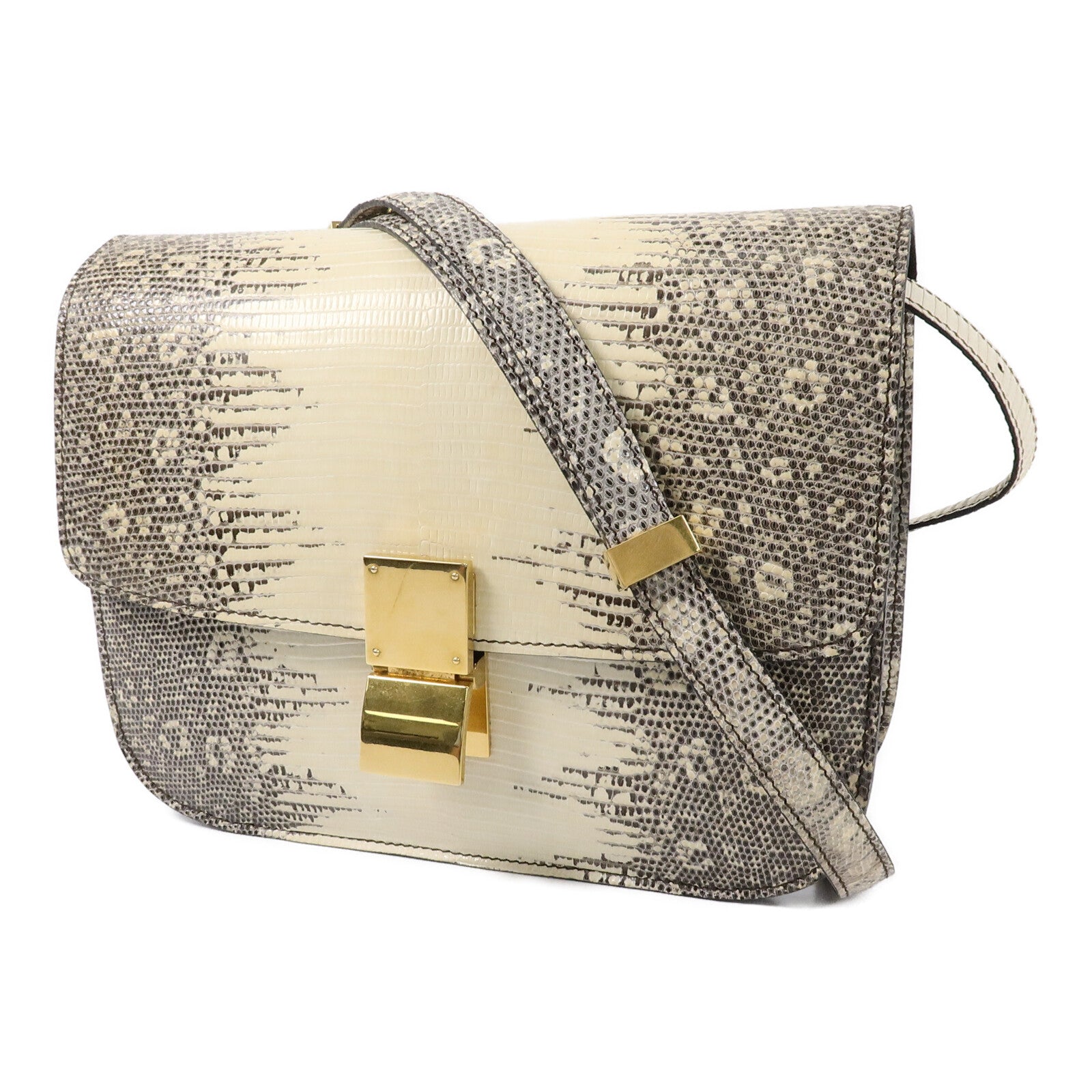 CELINE 蜥蝪皮革Classic Box Medium肩背袋