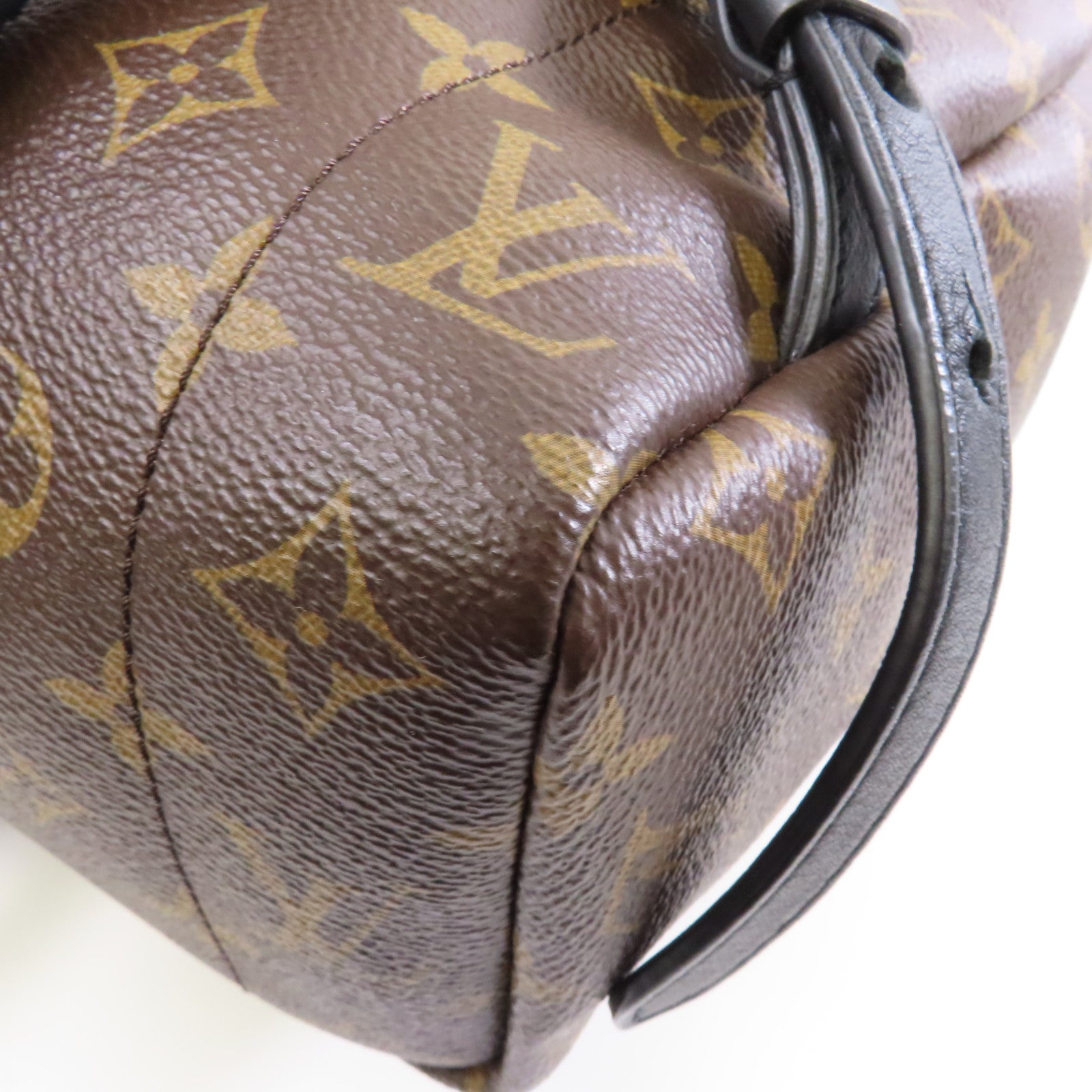 LOUIS VUITTON 【激減優惠】Monogram Macassar Palm Spring MM金扣背包棕色