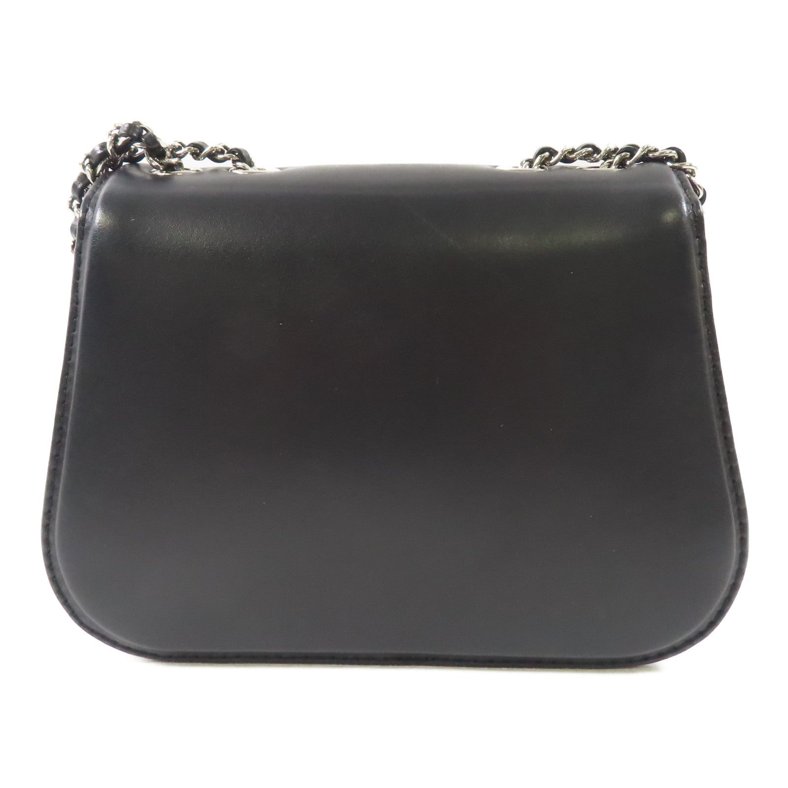 CHANEL 羊皮皮革Chain Shoulder銀扣鏈帶肩背袋