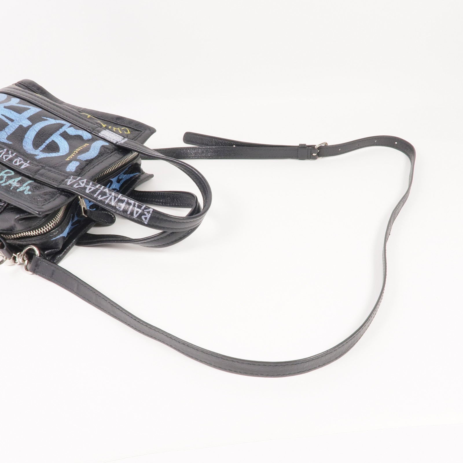 BALENCIAGA 牛皮皮革2 Way Shoulder銀扣手挽肩背兩用袋