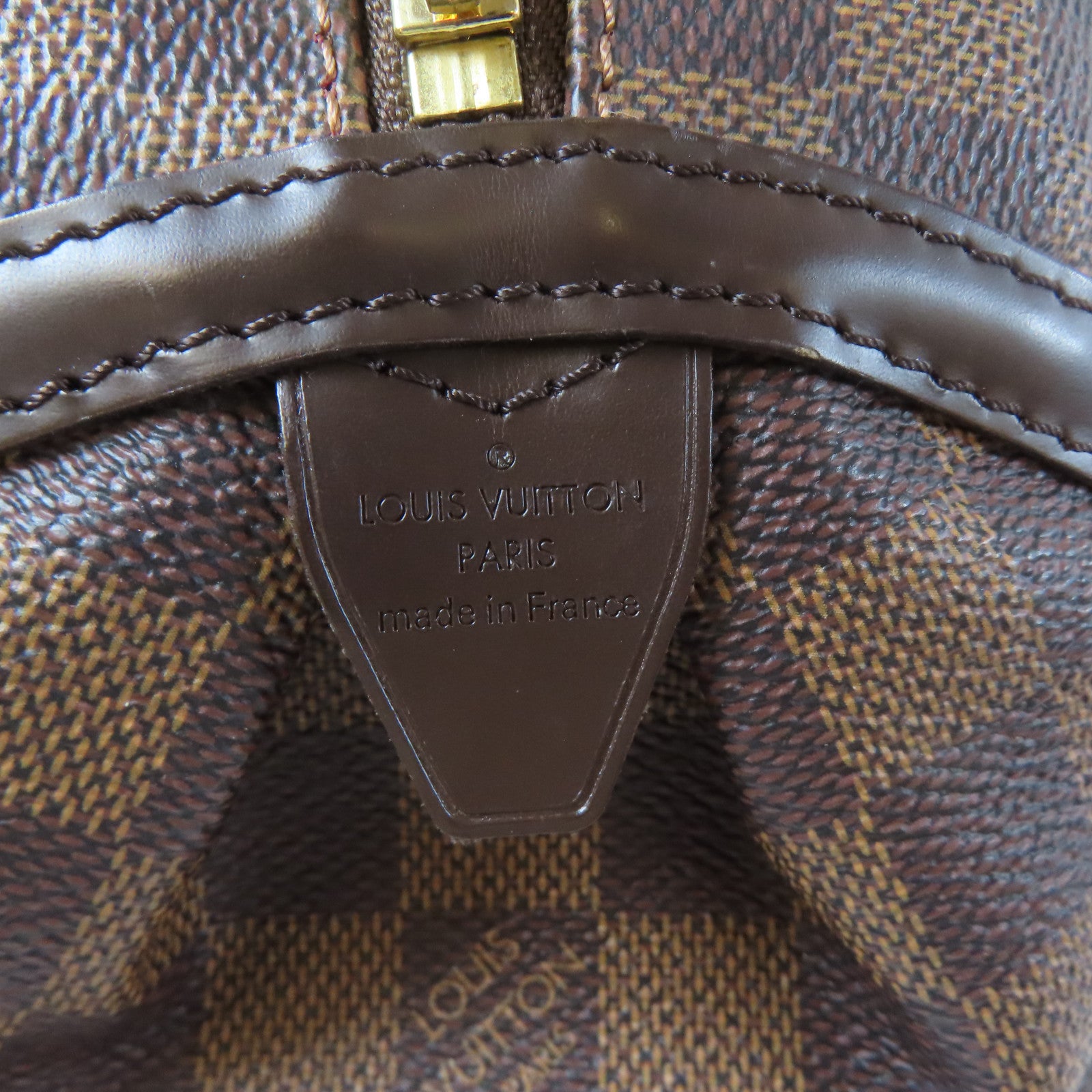 LOUIS VUITTON Damier Livington金扣肩背袋啡色
