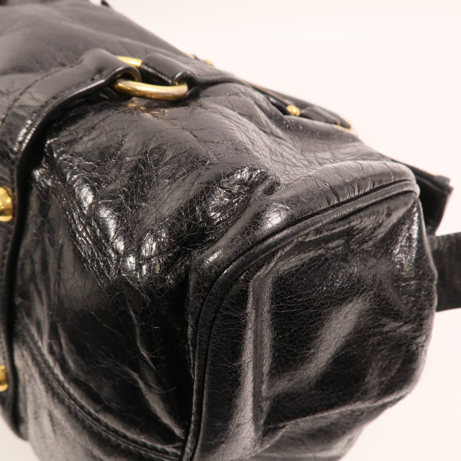 Miu Miu 牛皮皮革2 Way Bag金扣手挽肩背兩用袋