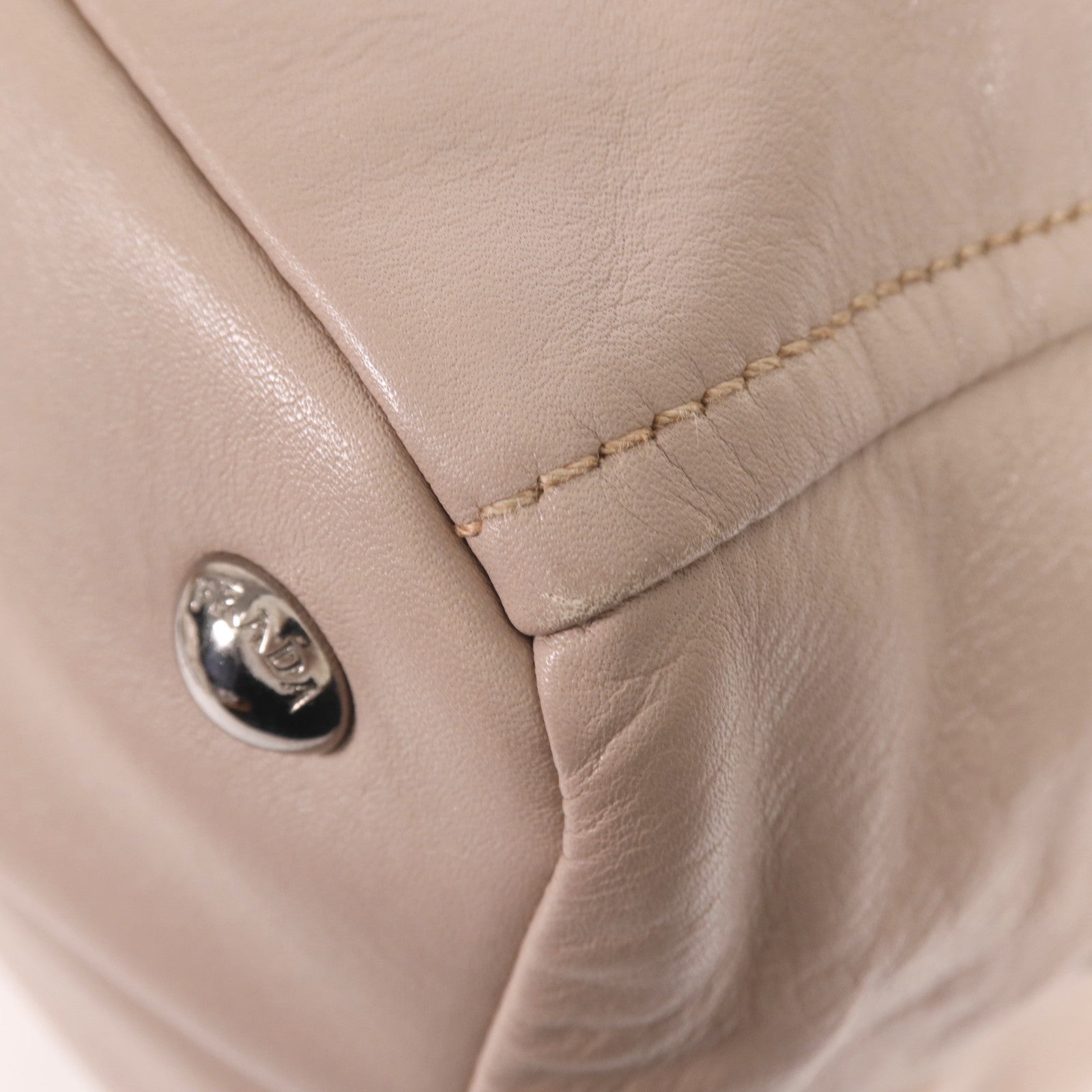 PRADA 【激減優惠】牛皮皮革2 Way Shoulder銀扣手挽肩背兩用袋