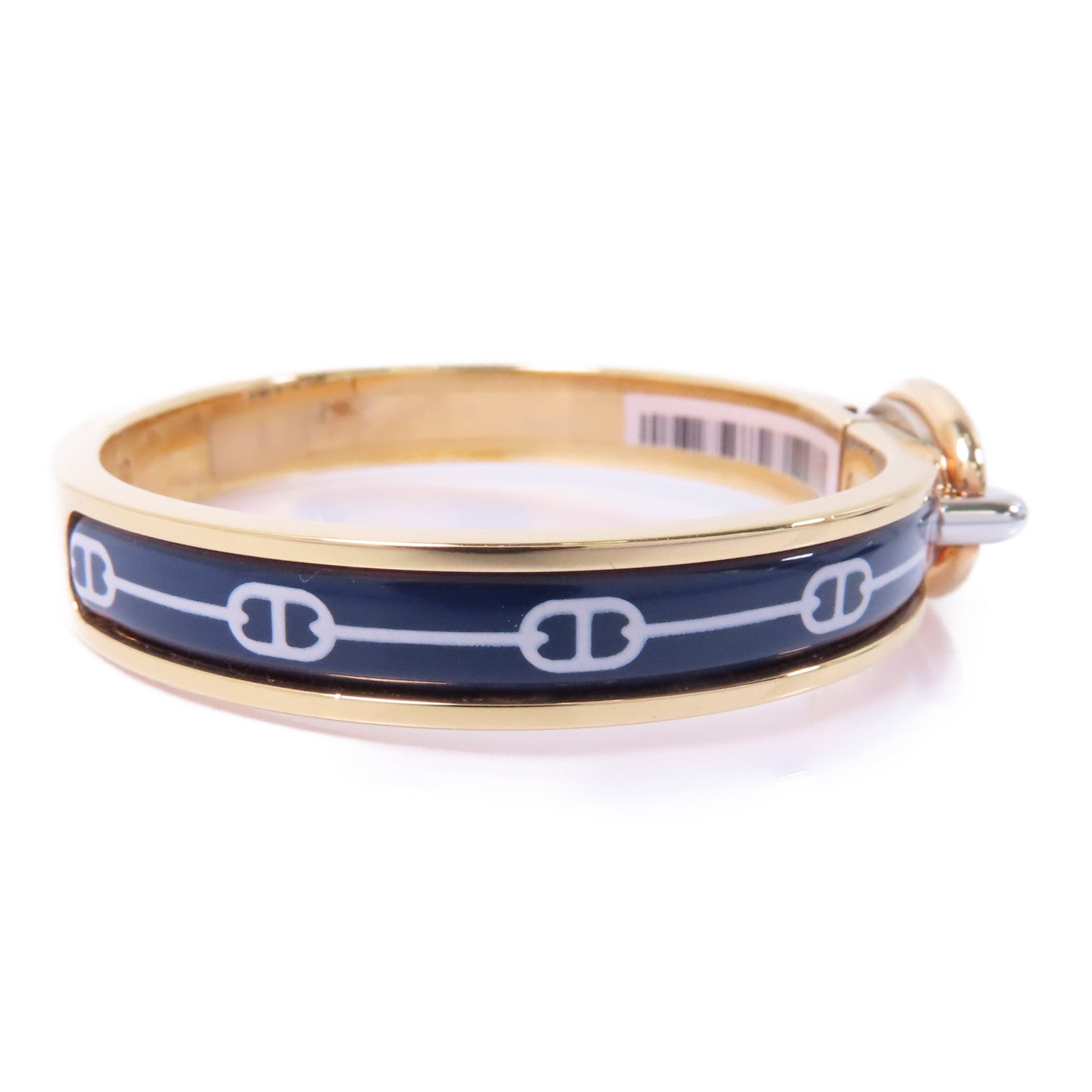 HERMES 金屬Bangle金扣手鐲藍色/金色