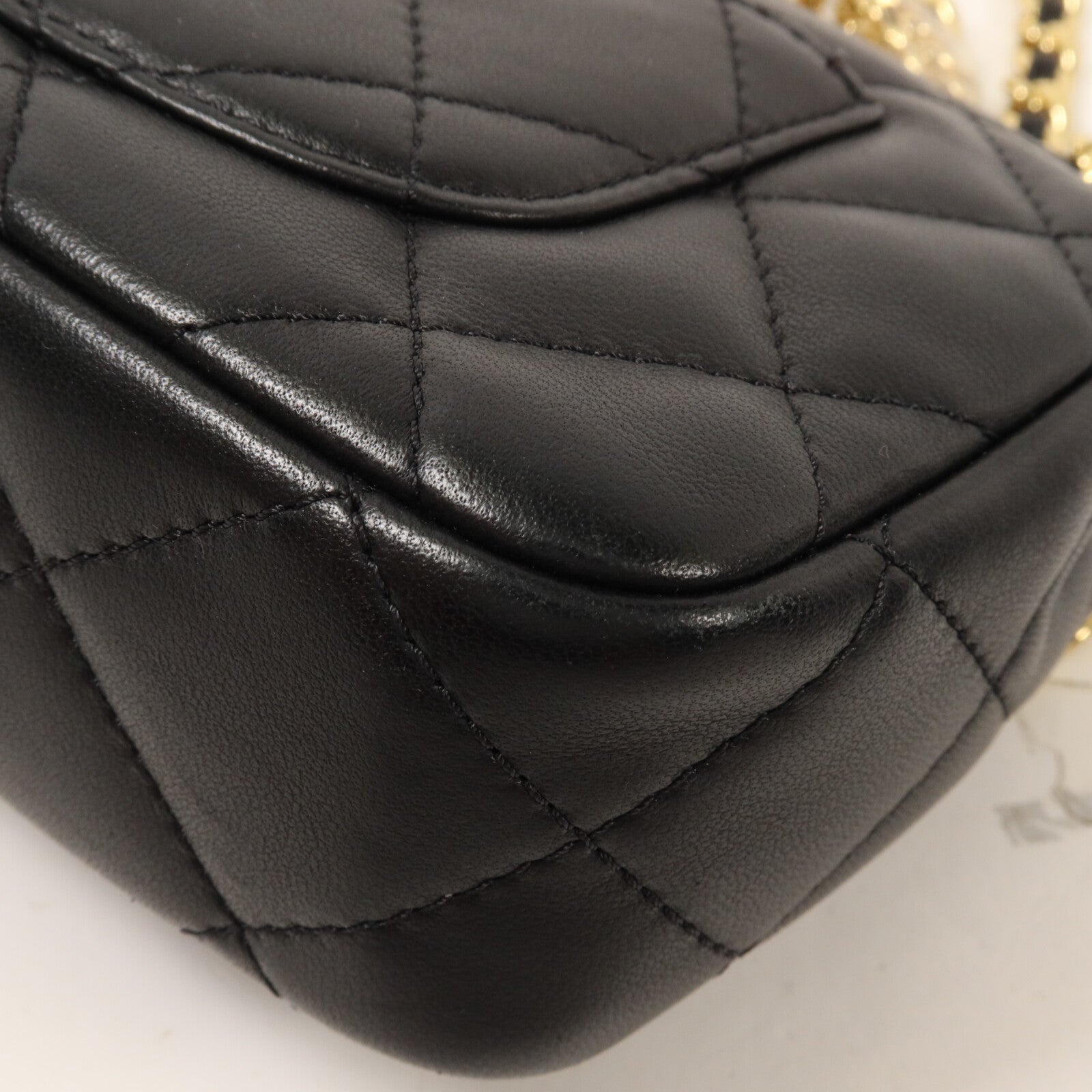 CHANEL 羊皮皮革Mini Flap Bag With Top Handle鏈帶手挽肩背兩用袋