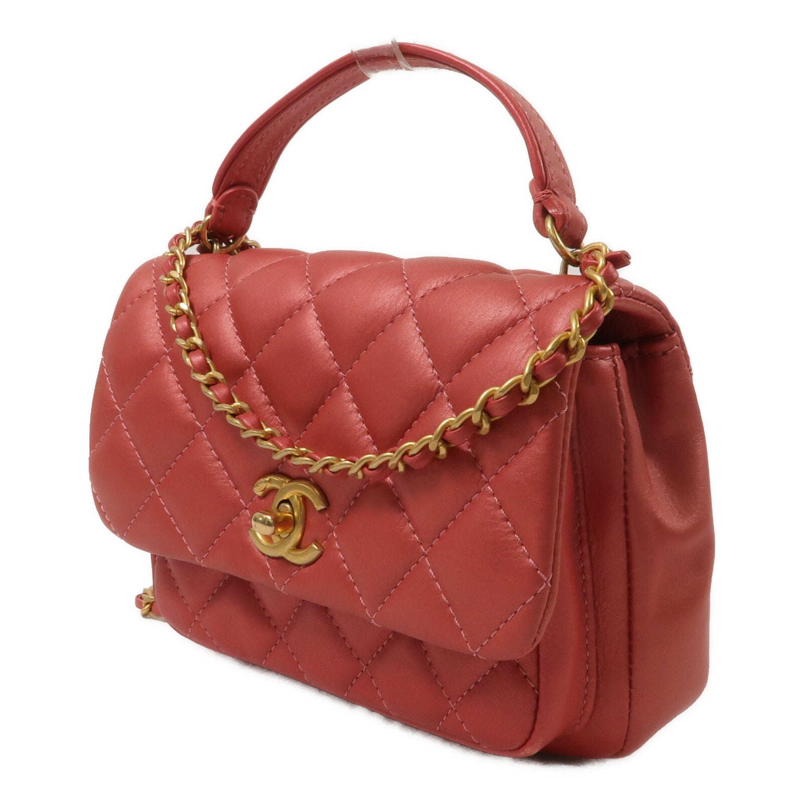 CHANEL 牛皮皮革Shoulder Bag鏈帶手挽肩背兩用袋