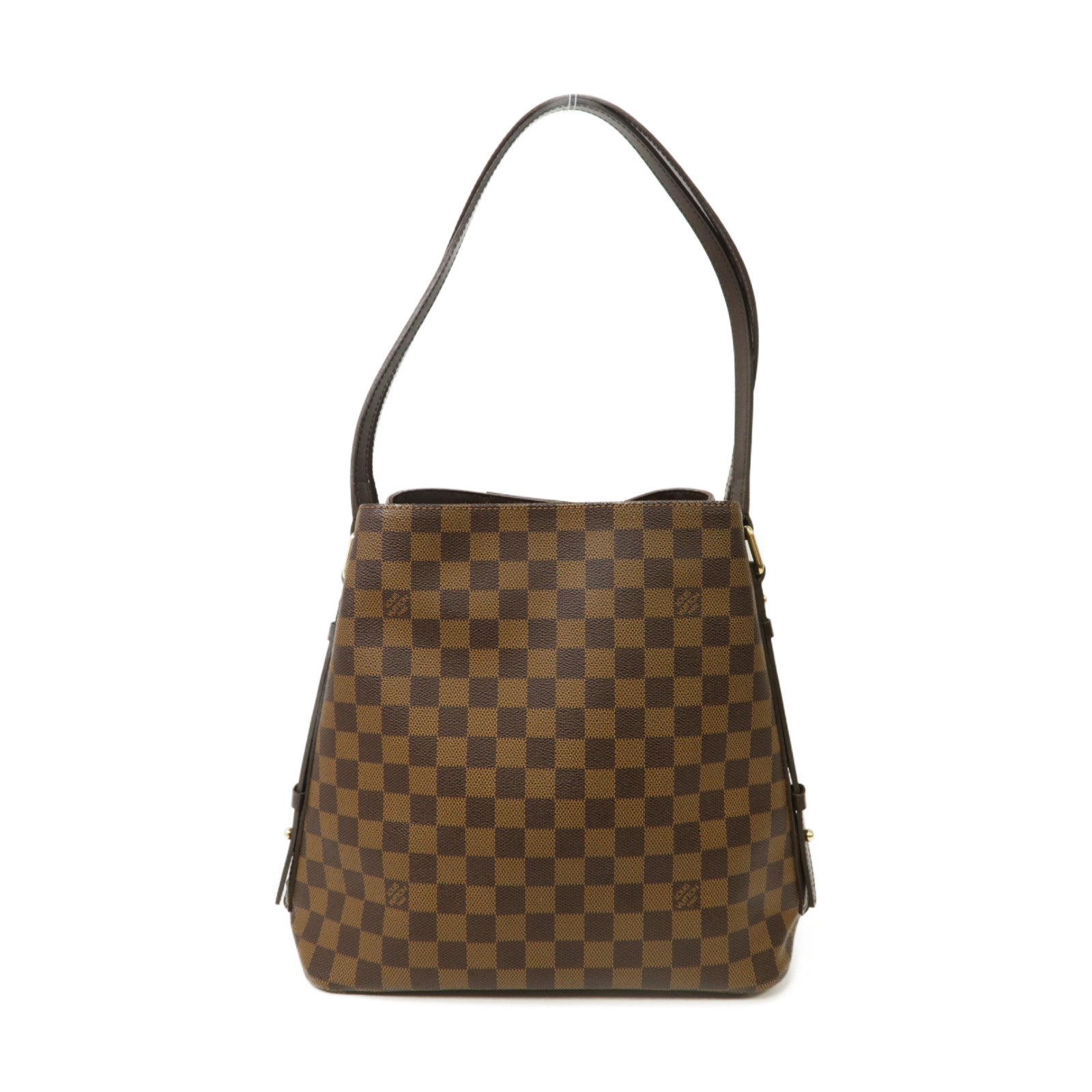 LOUIS VUITTON Damier Cabas Rivington金扣肩背袋棕色