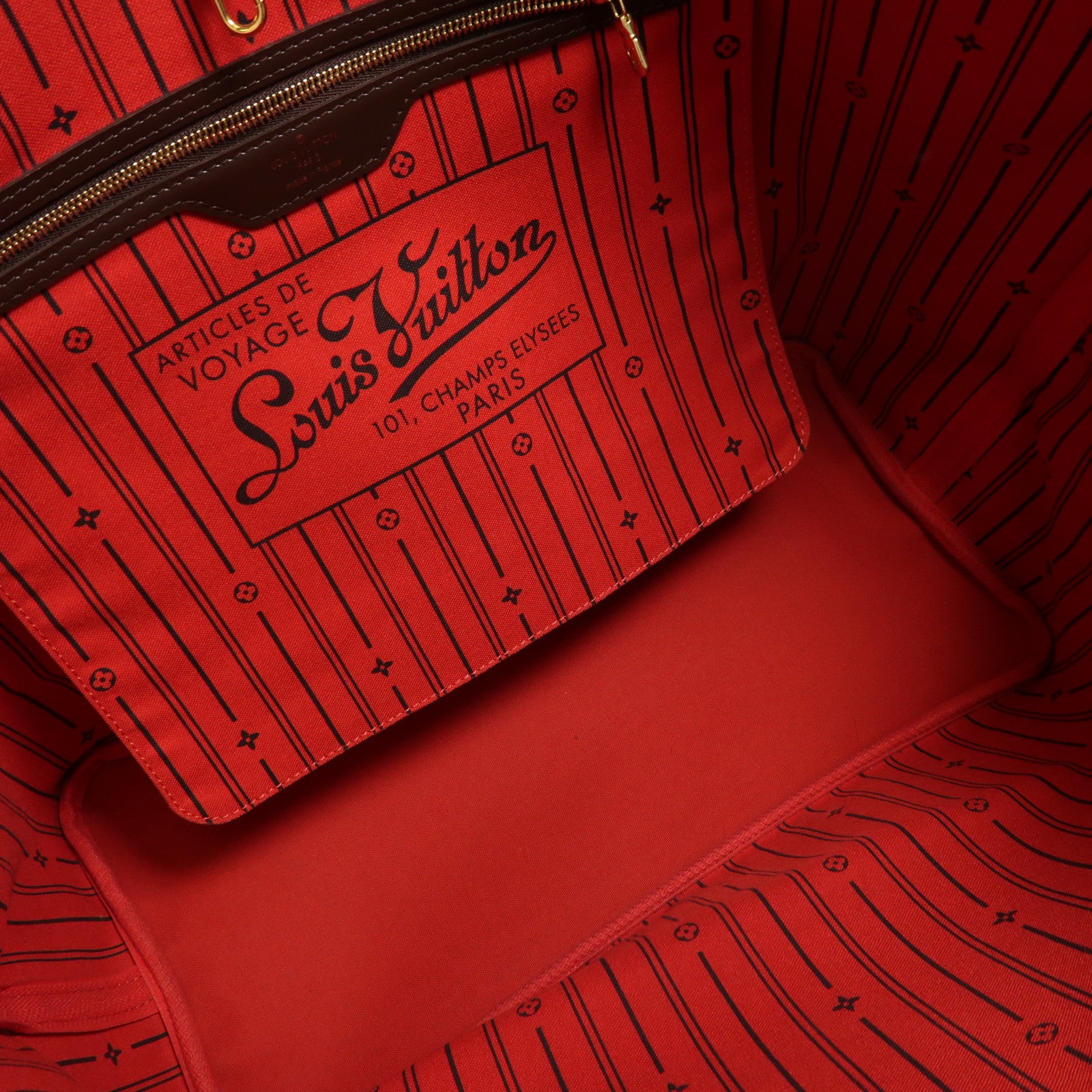 LOUIS VUITTON Damier Neverfull GM金扣肩背袋棕色