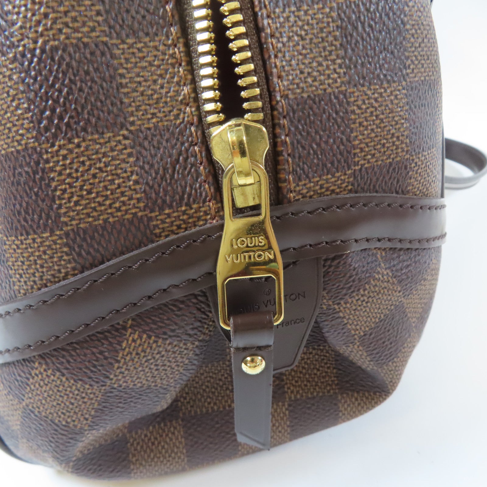 LOUIS VUITTON Damier Livington金扣肩背袋啡色