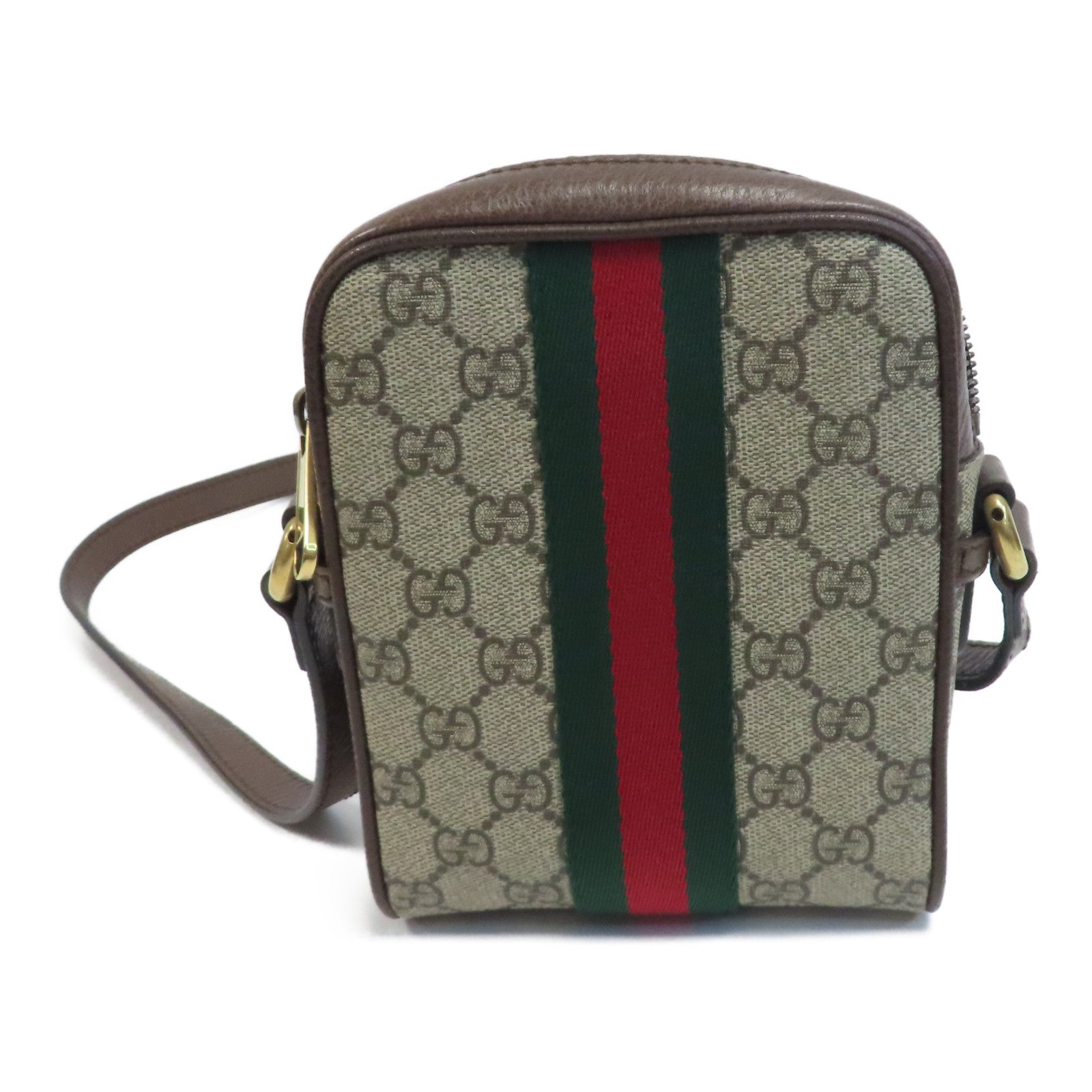 GUCCI 塗層帆布Ophidia GG金扣肩背袋啡色