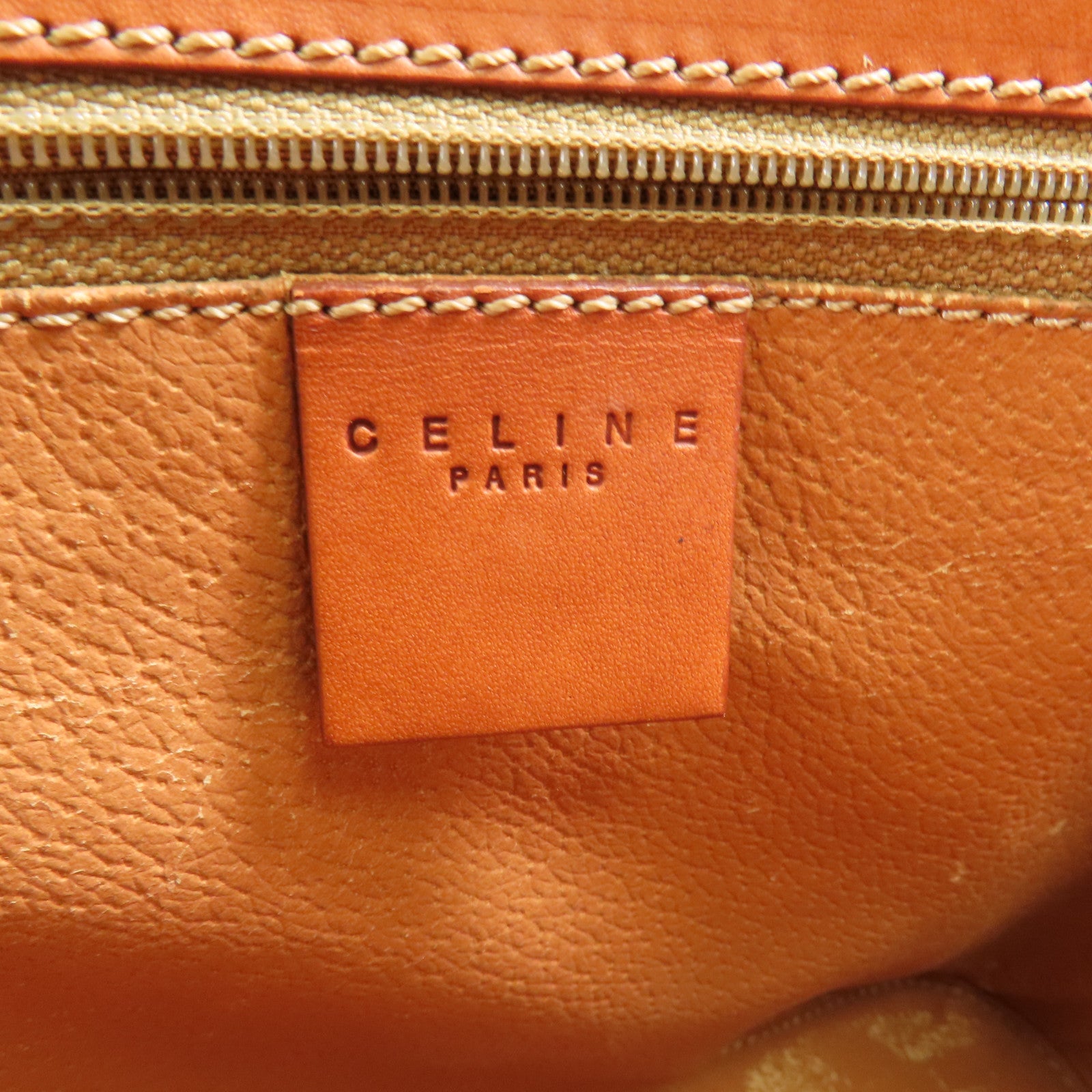 CELINE GHW Hand Bag Coated Canvas Brown