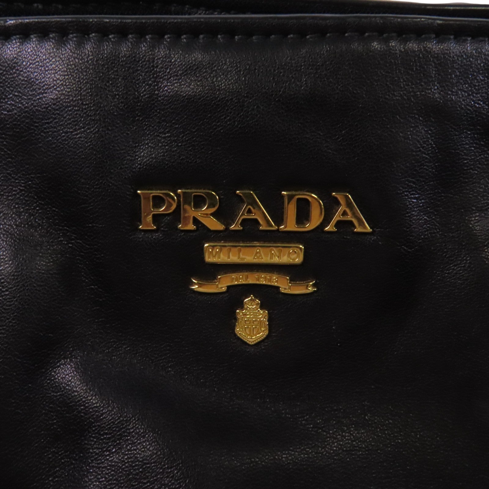 PRADA 牛皮皮革2Way Tote Bag金扣手挽肩背兩用袋