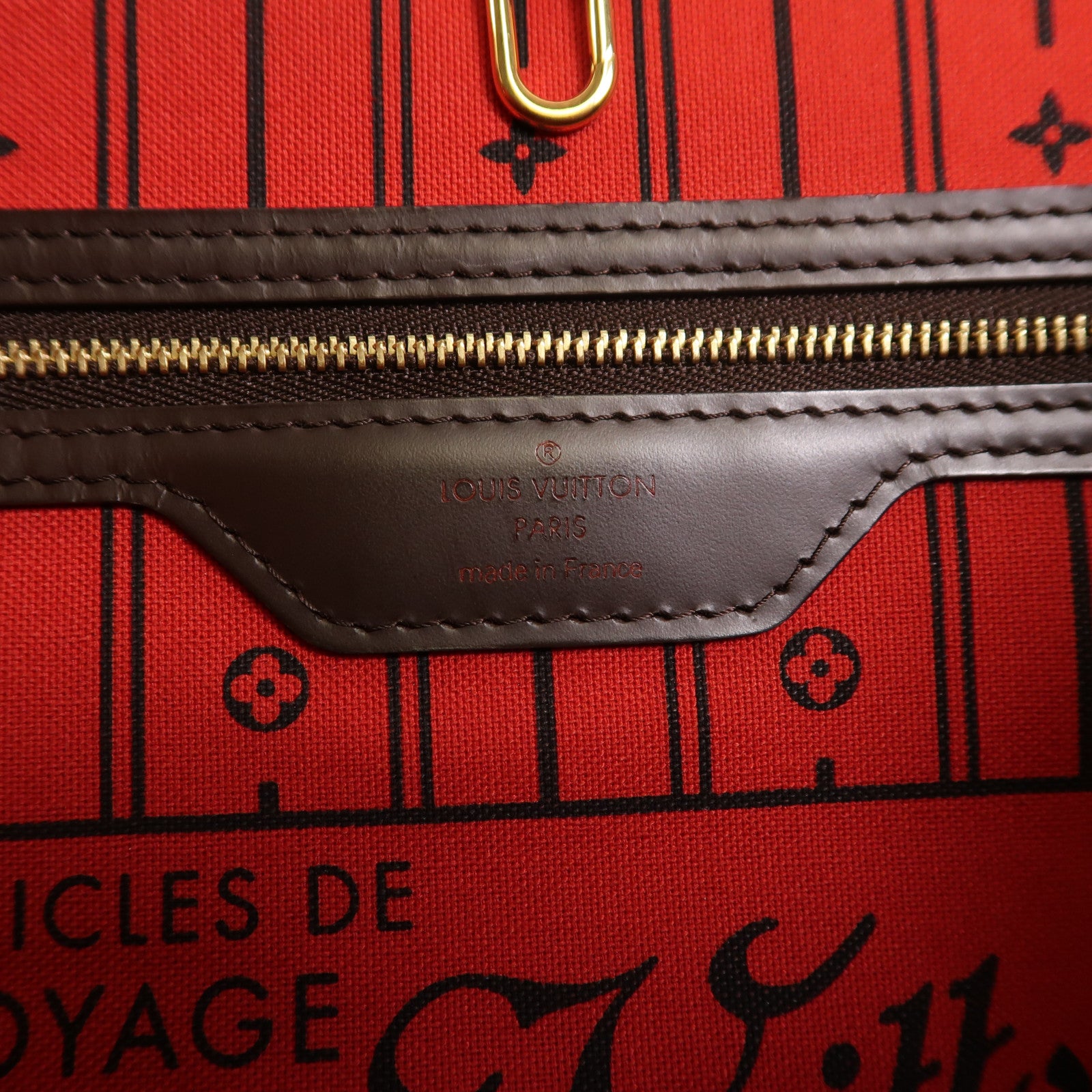 LOUIS VUITTON Damier Neverfull GM金扣肩背袋棕色