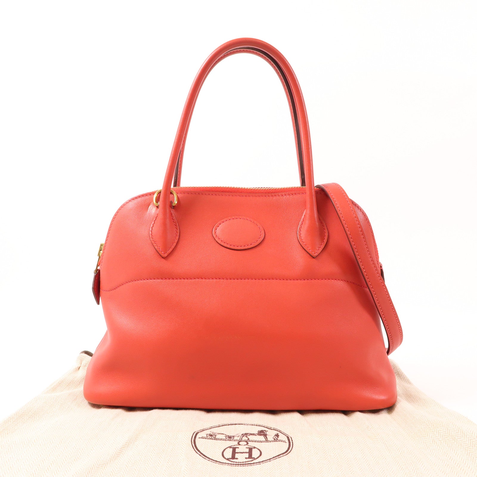 HERMES Swift皮革Bolide 27金扣手挽肩背兩用袋