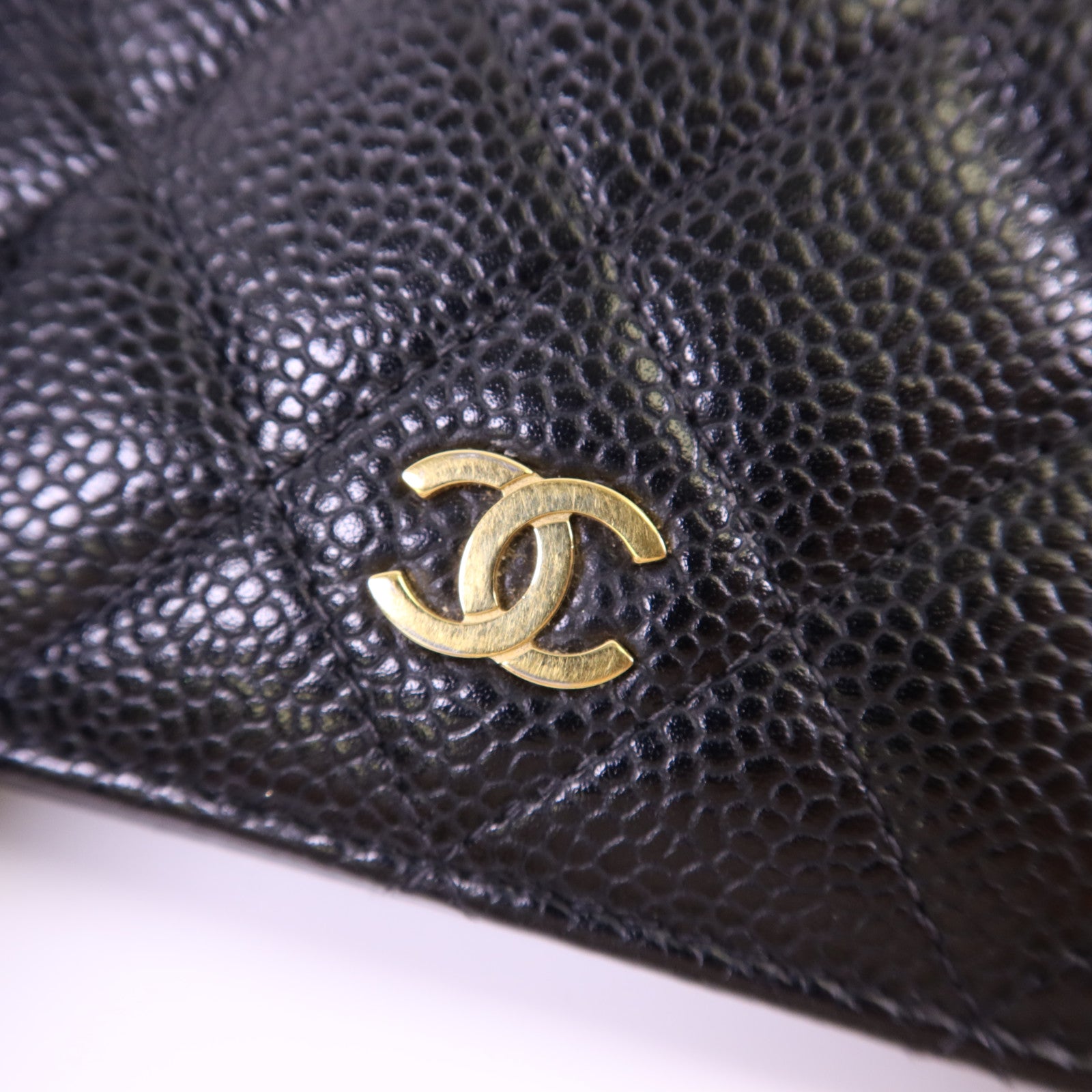 CHANEL 牛皮皮革Long Bifold Wallet金扣長錢包