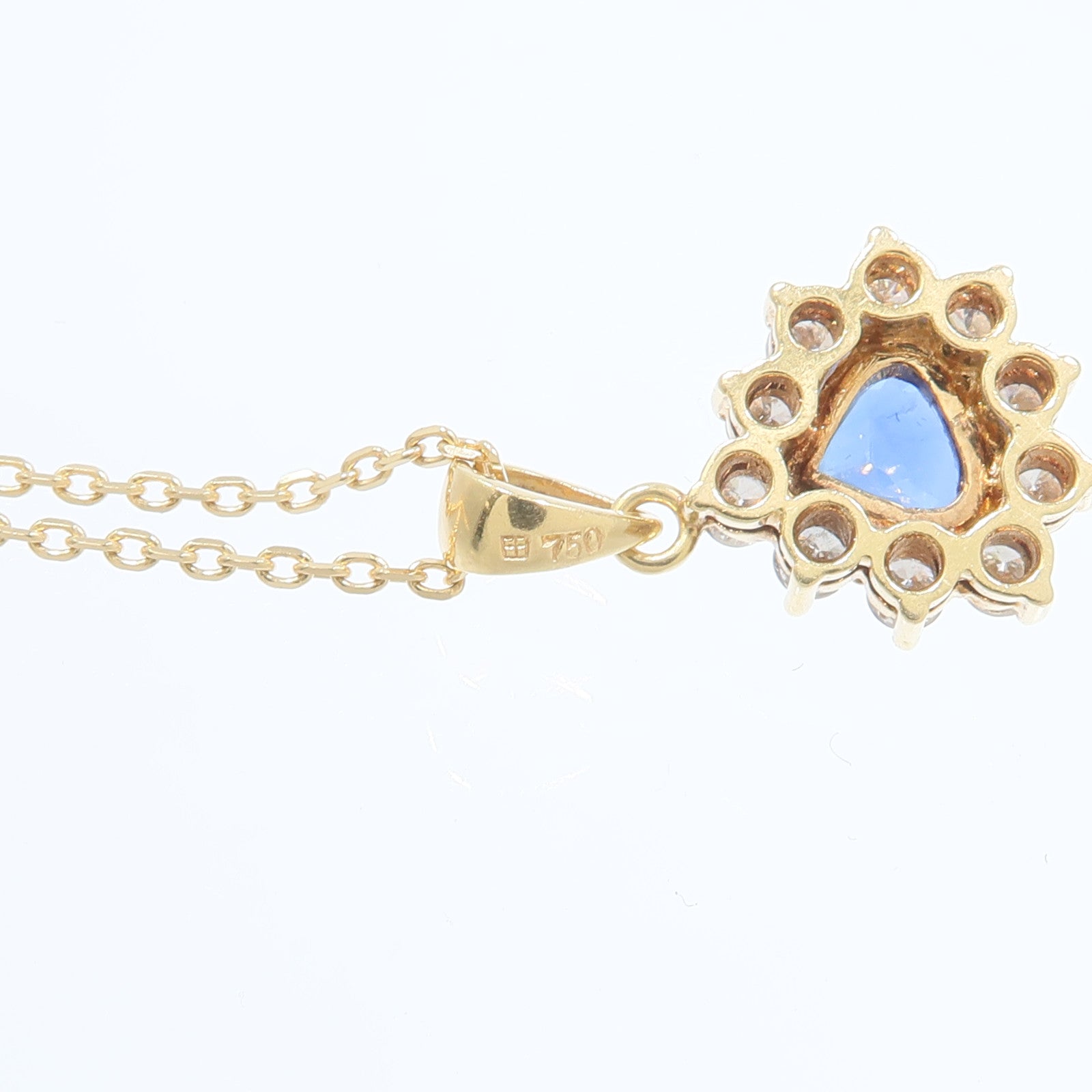 JEWELRY 18K黃金Sapphire Diamond Necklace藍寶石/鑽石項鍊