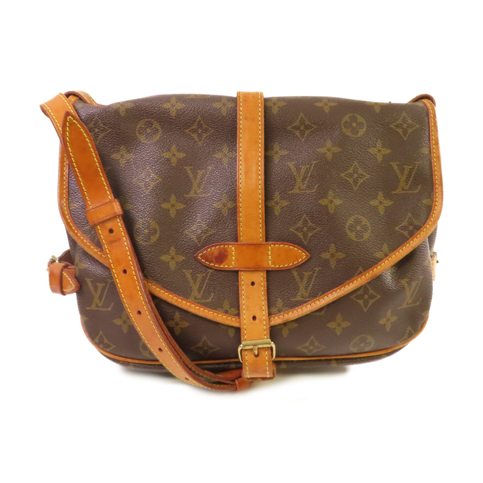 LOUIS VUITTON Monogram Saumur 30 Shoulder Bag金扣肩背袋啡色