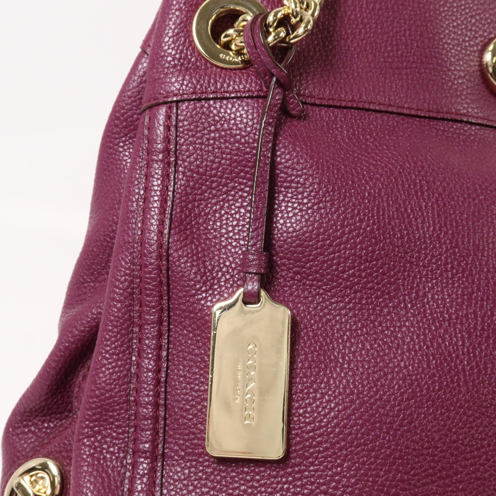 COACH 牛皮皮革Shoulder Bag鏈帶肩背袋
