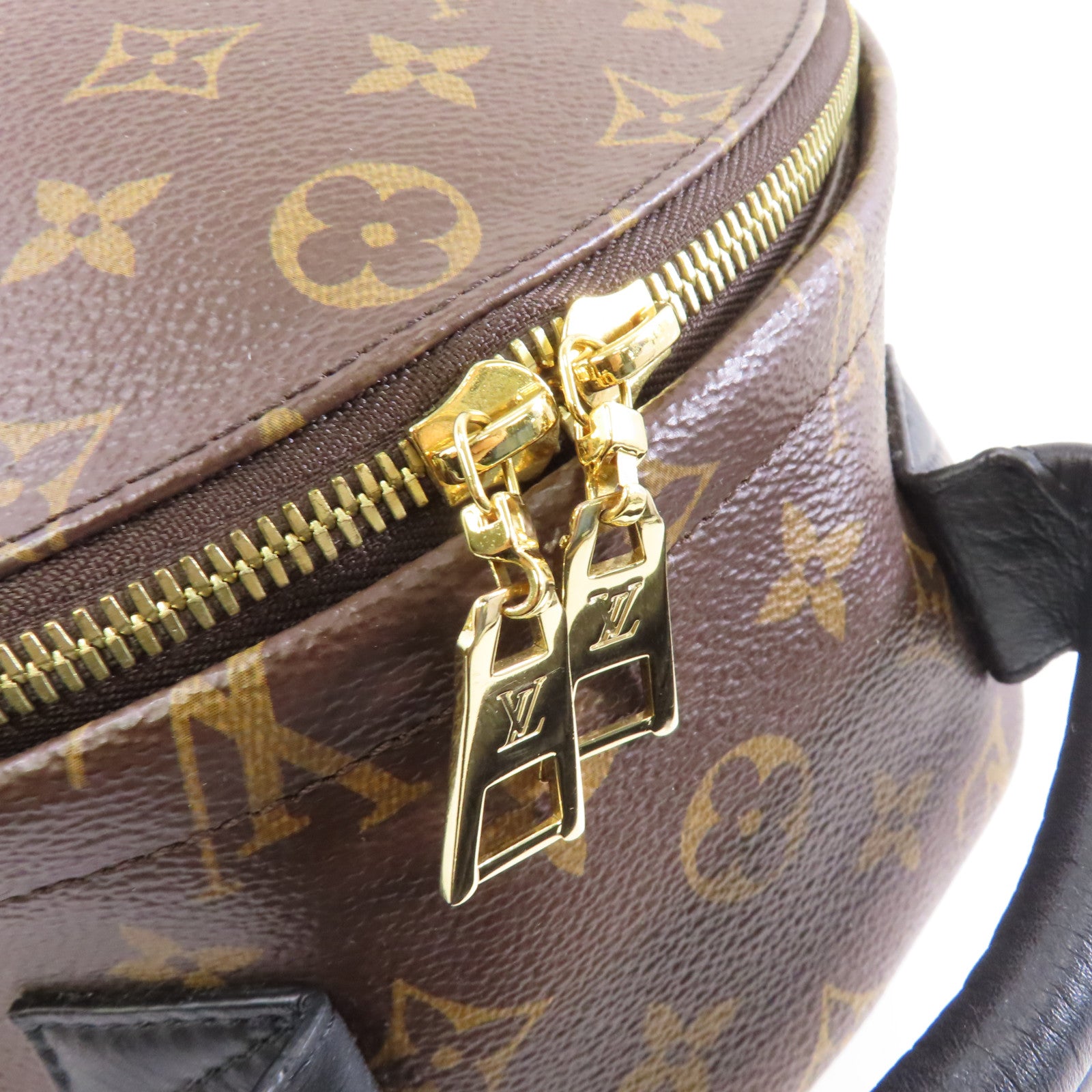 LOUIS VUITTON 【激減優惠】Monogram Macassar Palm Spring MM金扣背包棕色