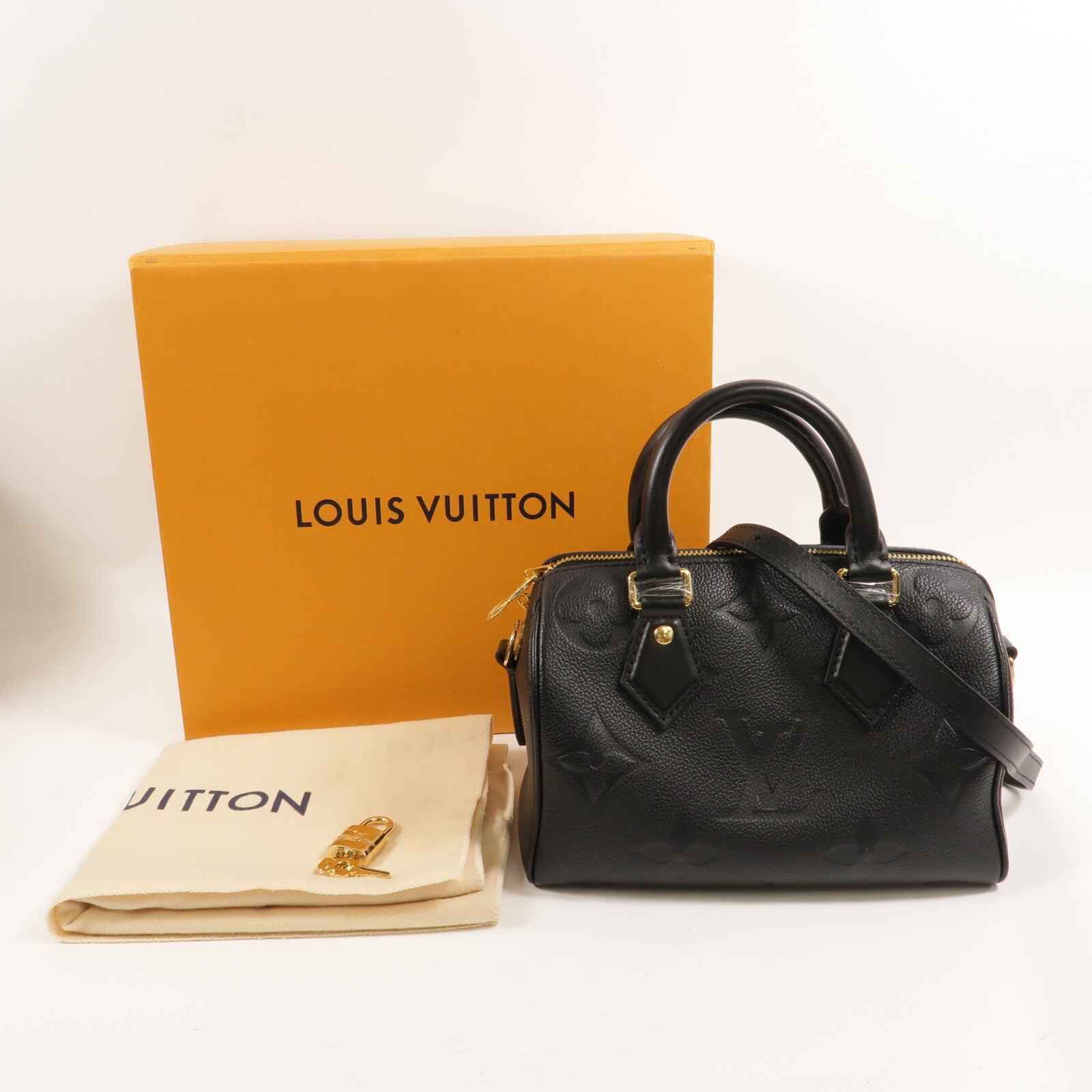 LOUIS VUITTON Monogram Empreinte Speedy Bandouliere 20手挽肩背兩用袋