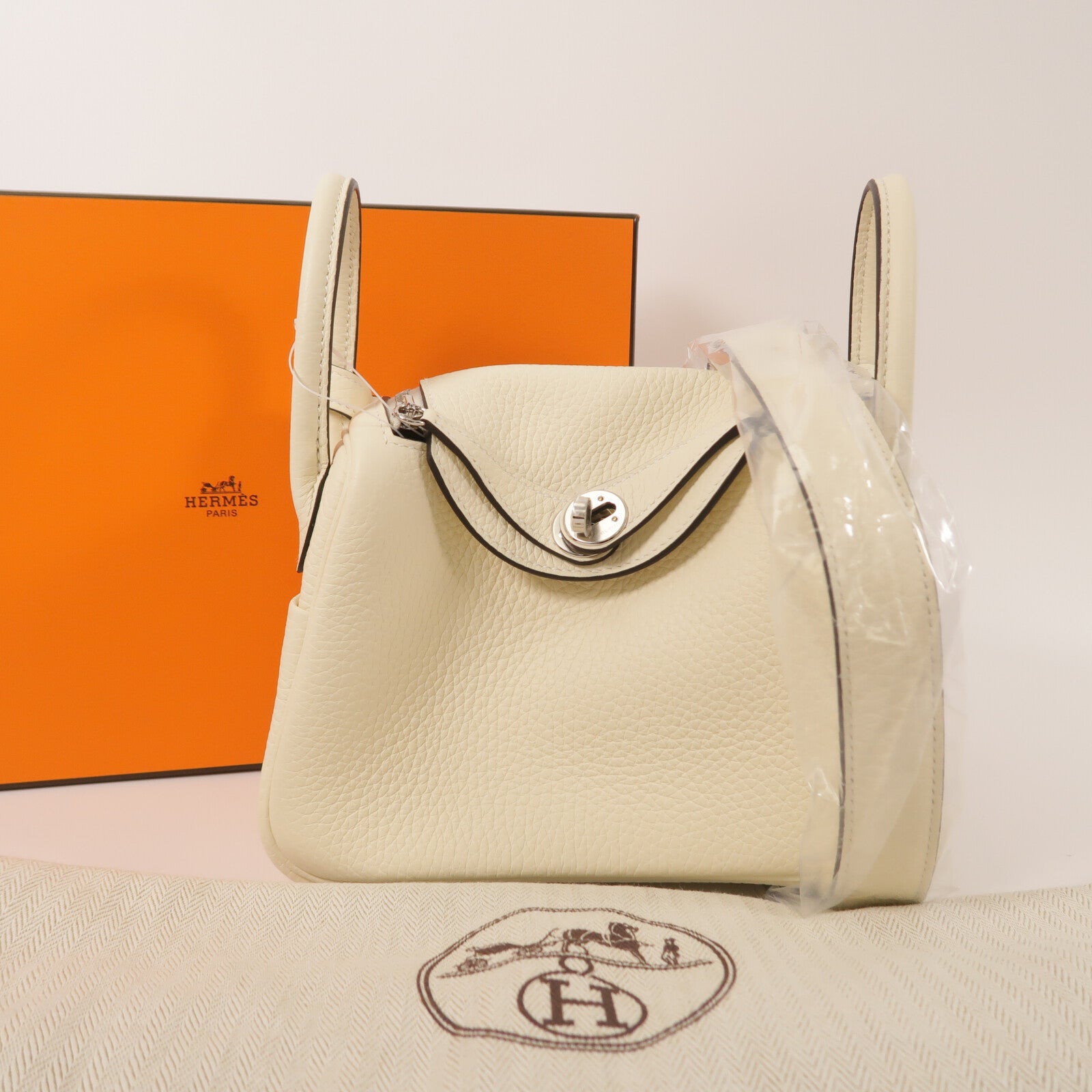 HERMES Clemence皮革Mini Lindy手挽肩背兩用袋