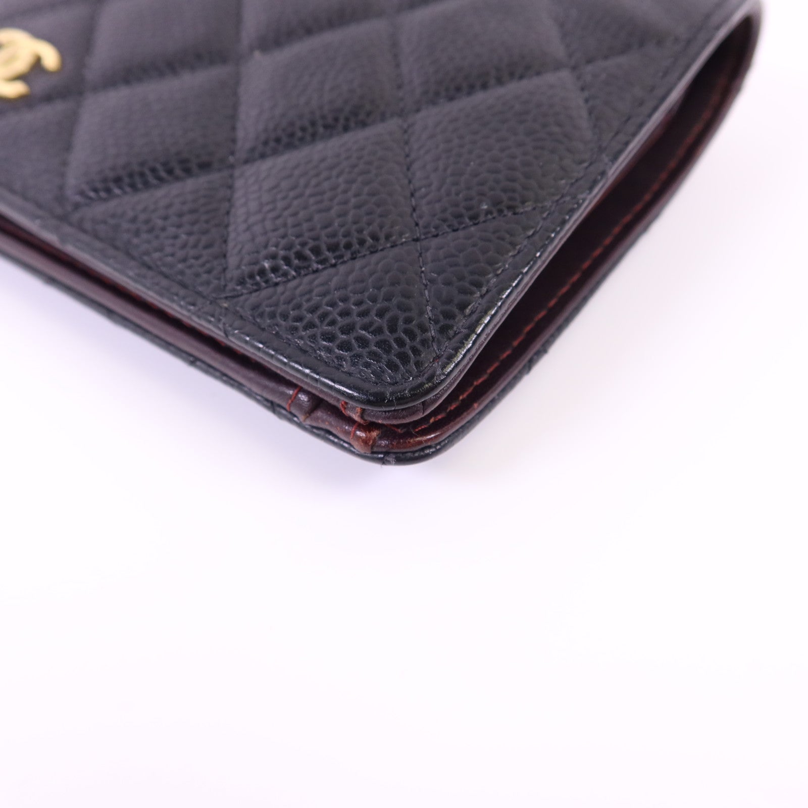 CHANEL 牛皮皮革Long Bifold Wallet金扣長錢包