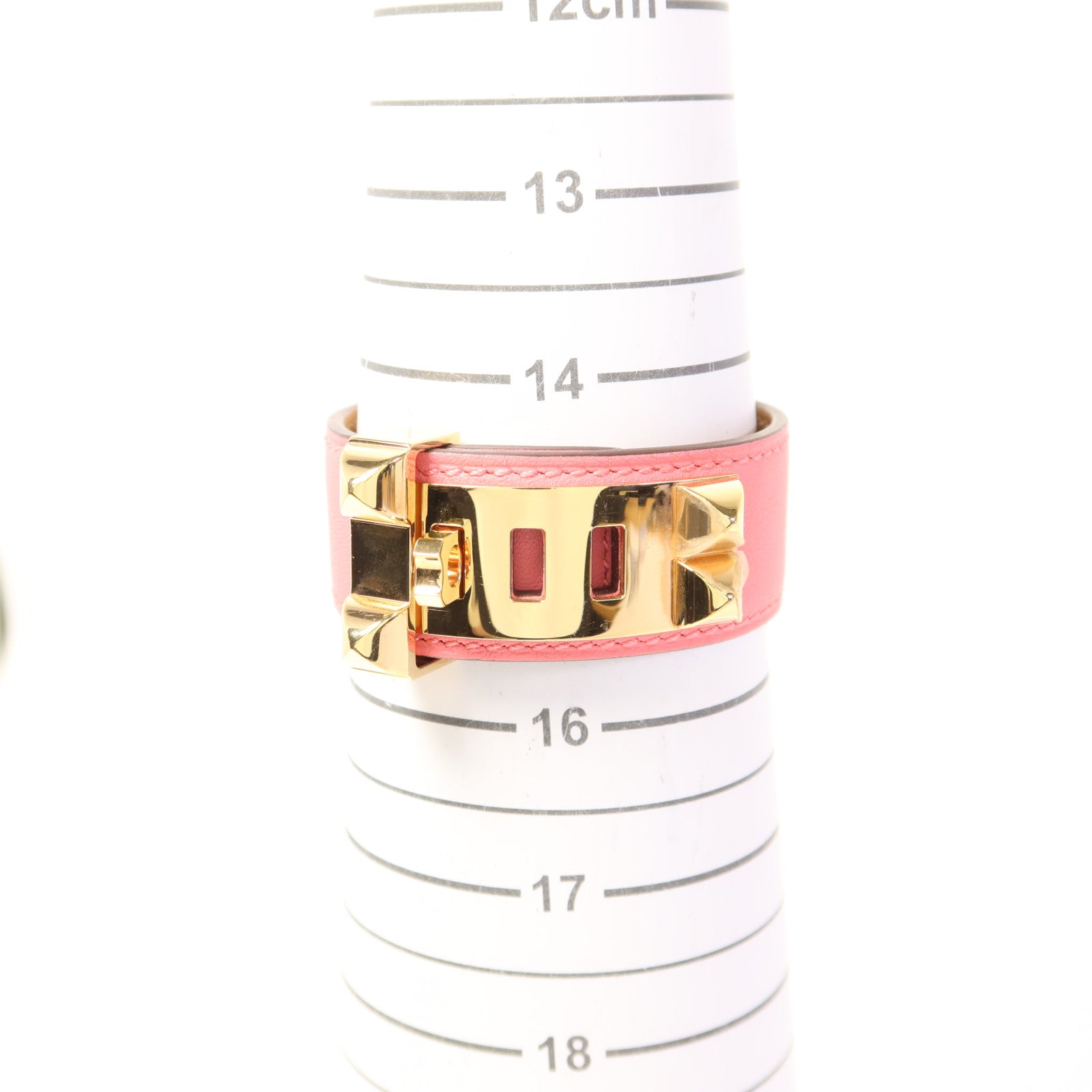 HERMES Swift皮革Collier De Chien金扣手鐲