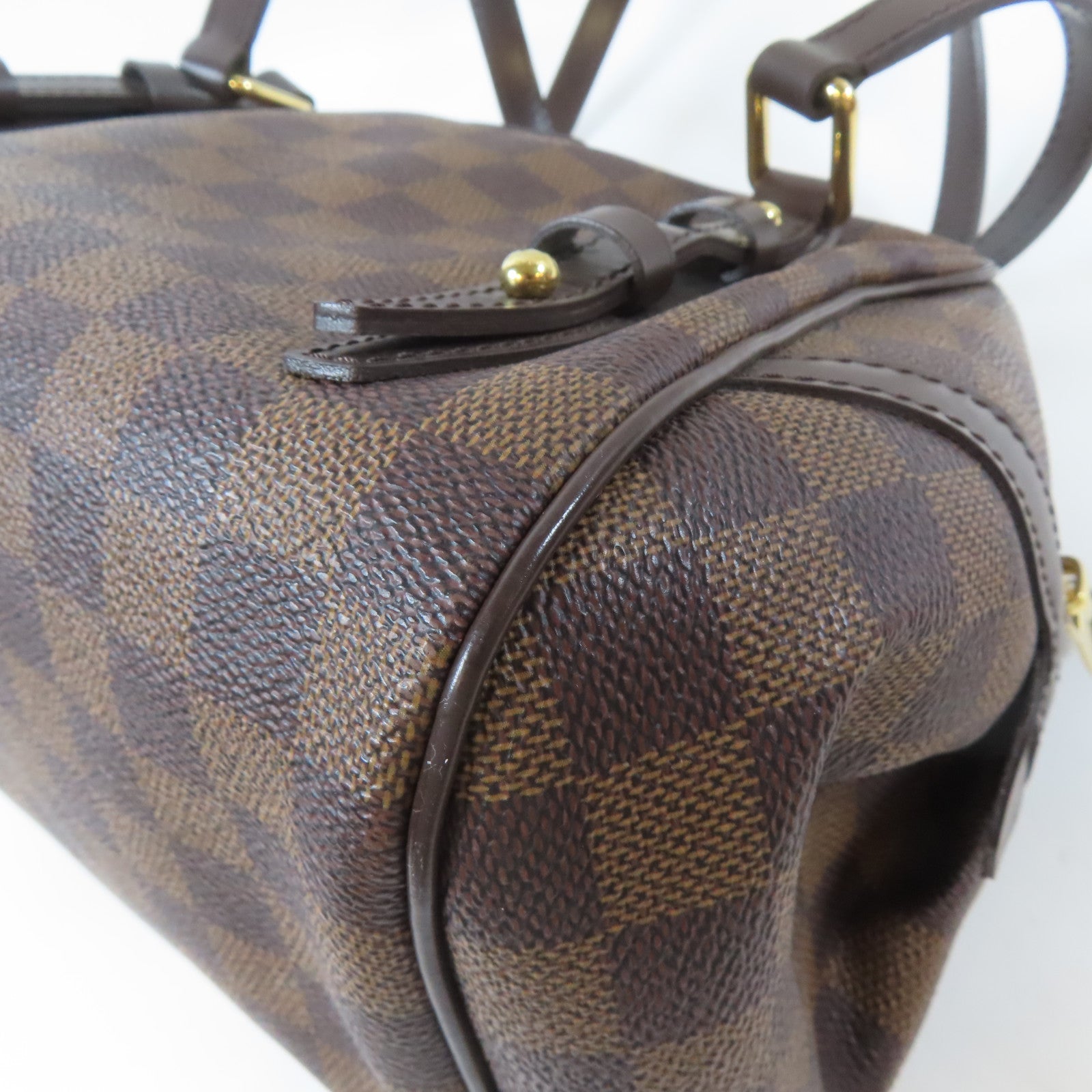 LOUIS VUITTON Damier Livington金扣肩背袋啡色