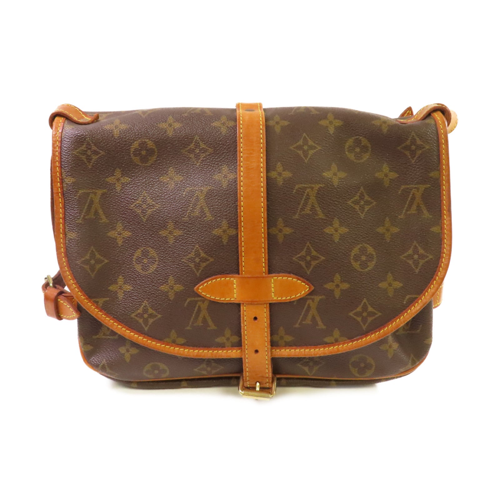 LOUIS VUITTON Monogram Saumur 30 Shoulder Bag金扣肩背袋啡色