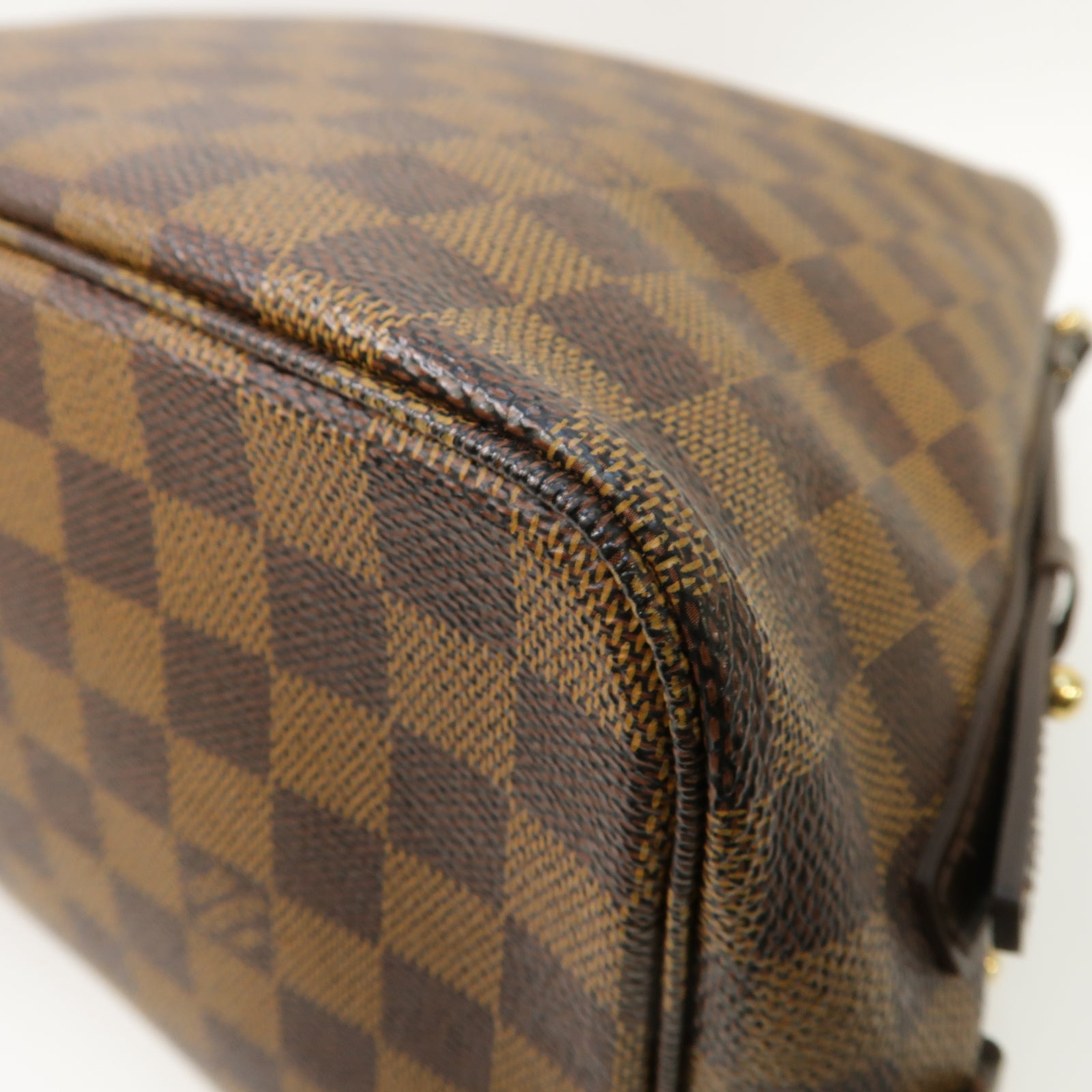LOUIS VUITTON Damier Cabas Rivington金扣肩背袋棕色