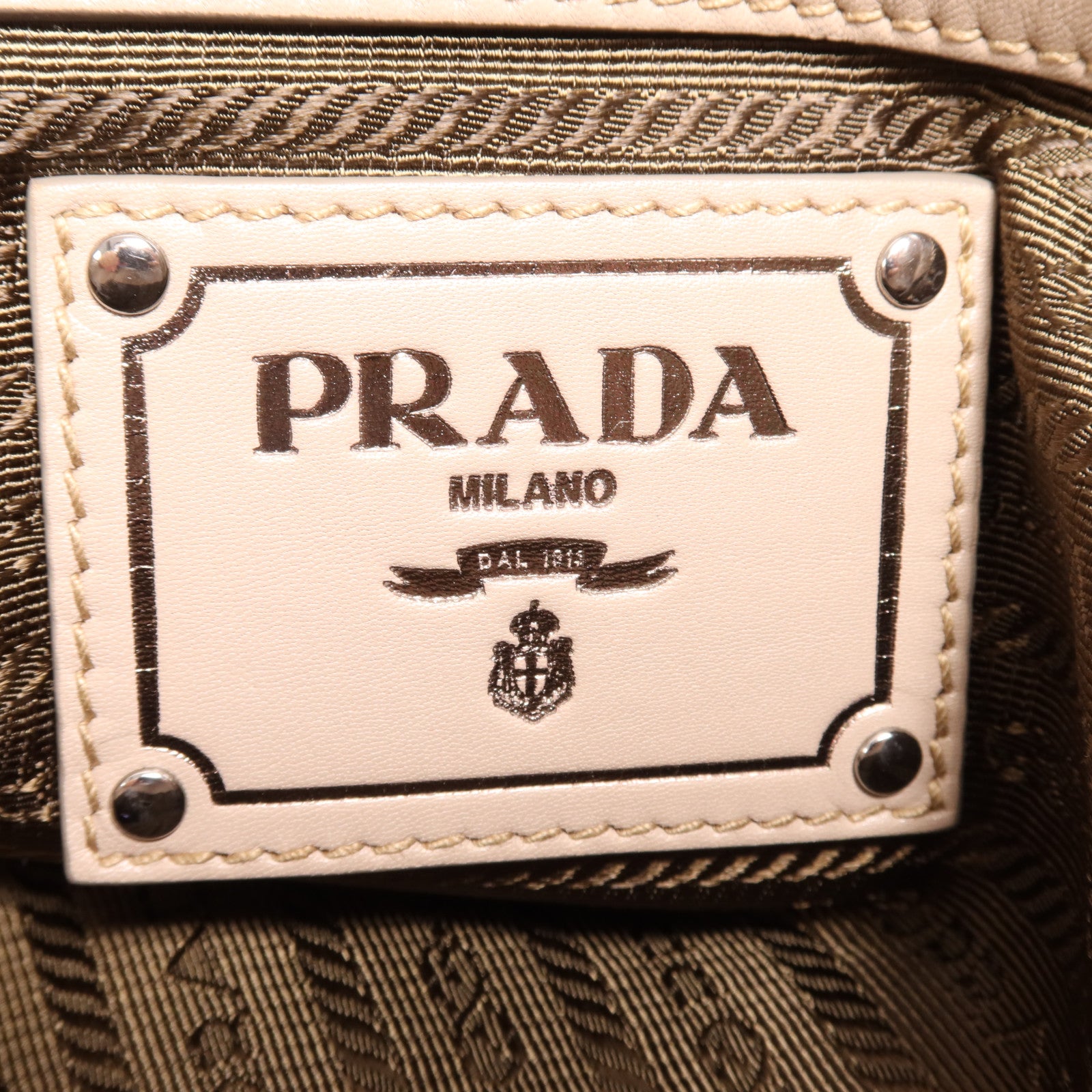 PRADA 牛皮皮革2 Way Shoulder銀扣手挽肩背兩用袋