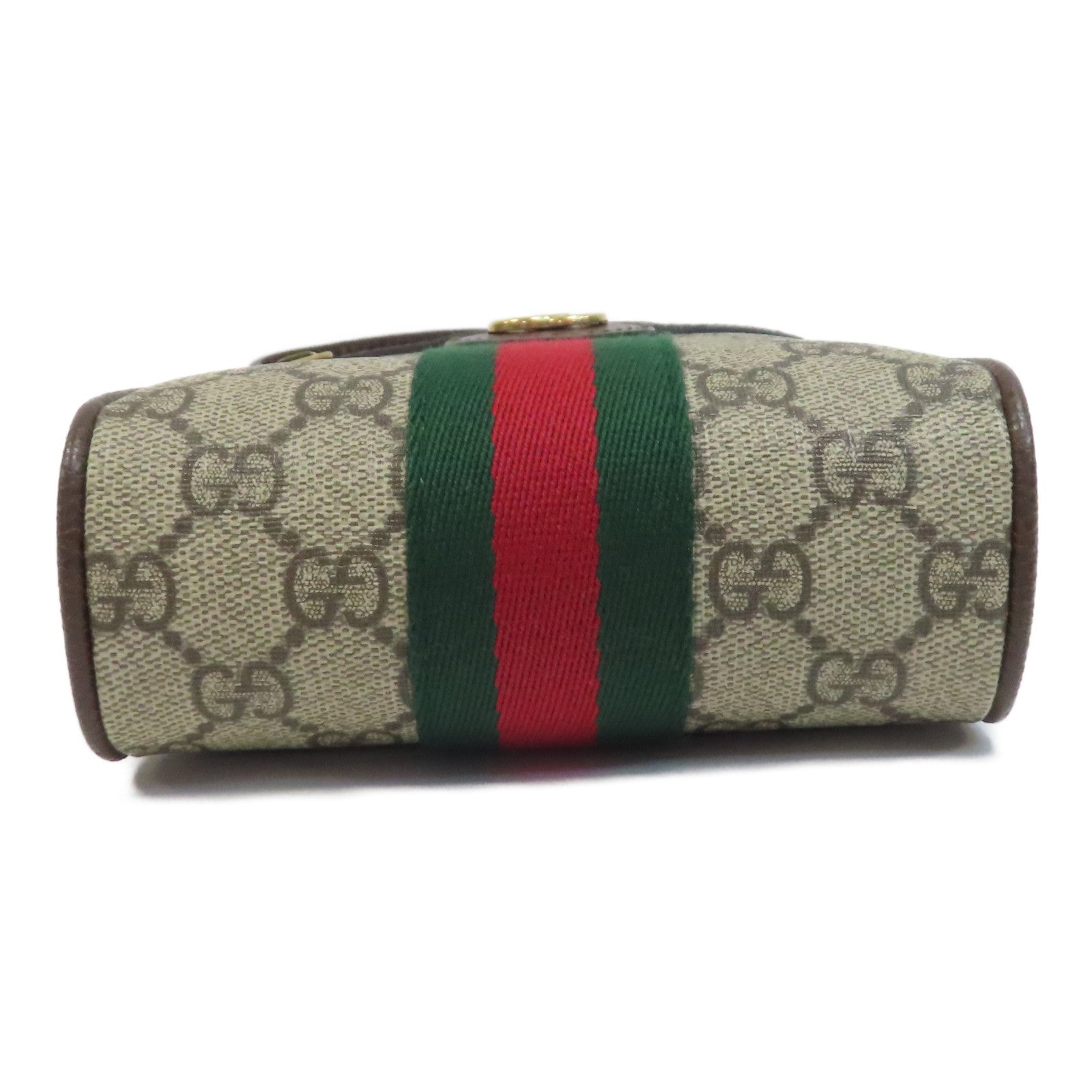 GUCCI 塗層帆布Ophidia GG金扣肩背袋啡色