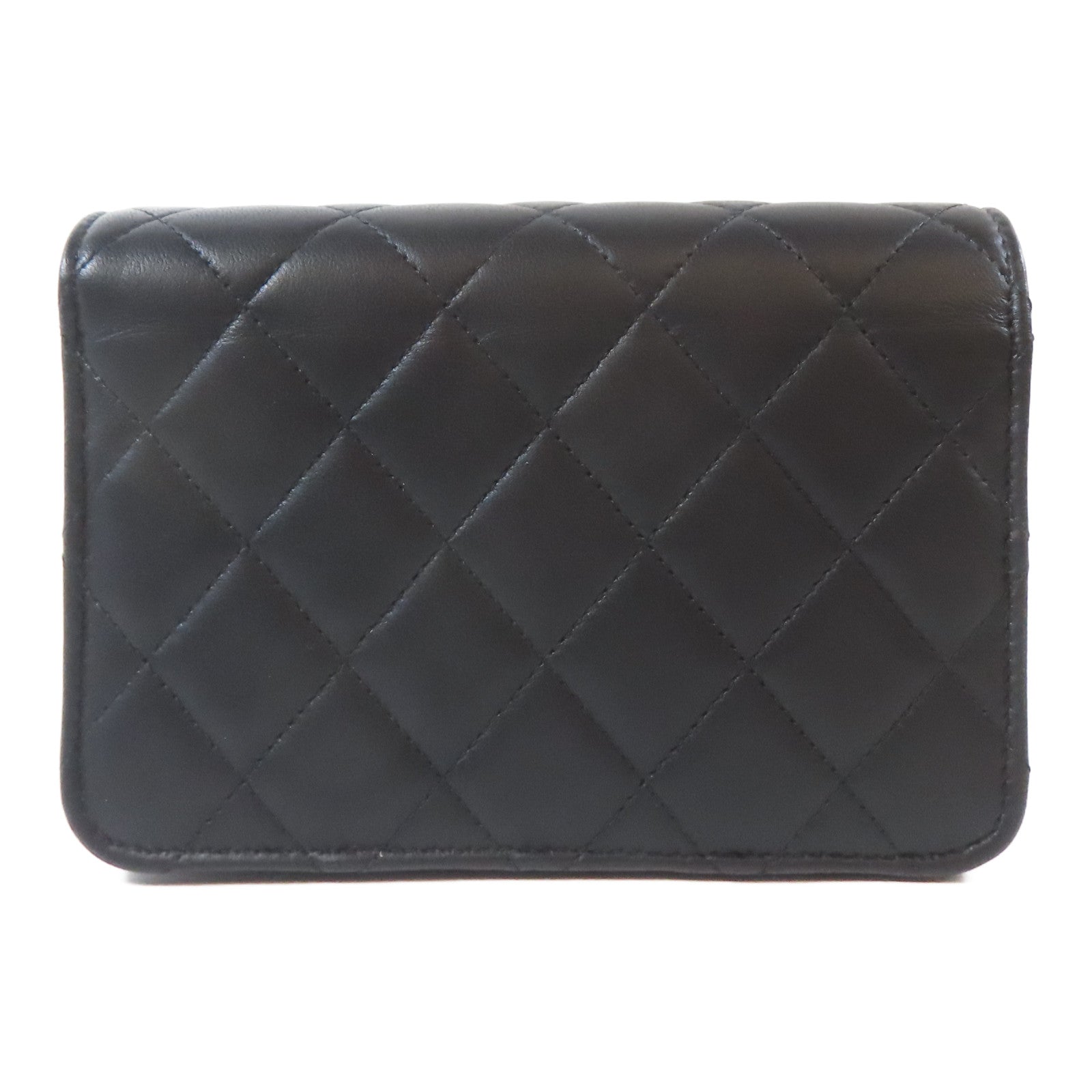 CHANEL 菱格羊皮皮革Mini Wallet On Chain金扣鏈帶肩背袋黑色/粉紅色