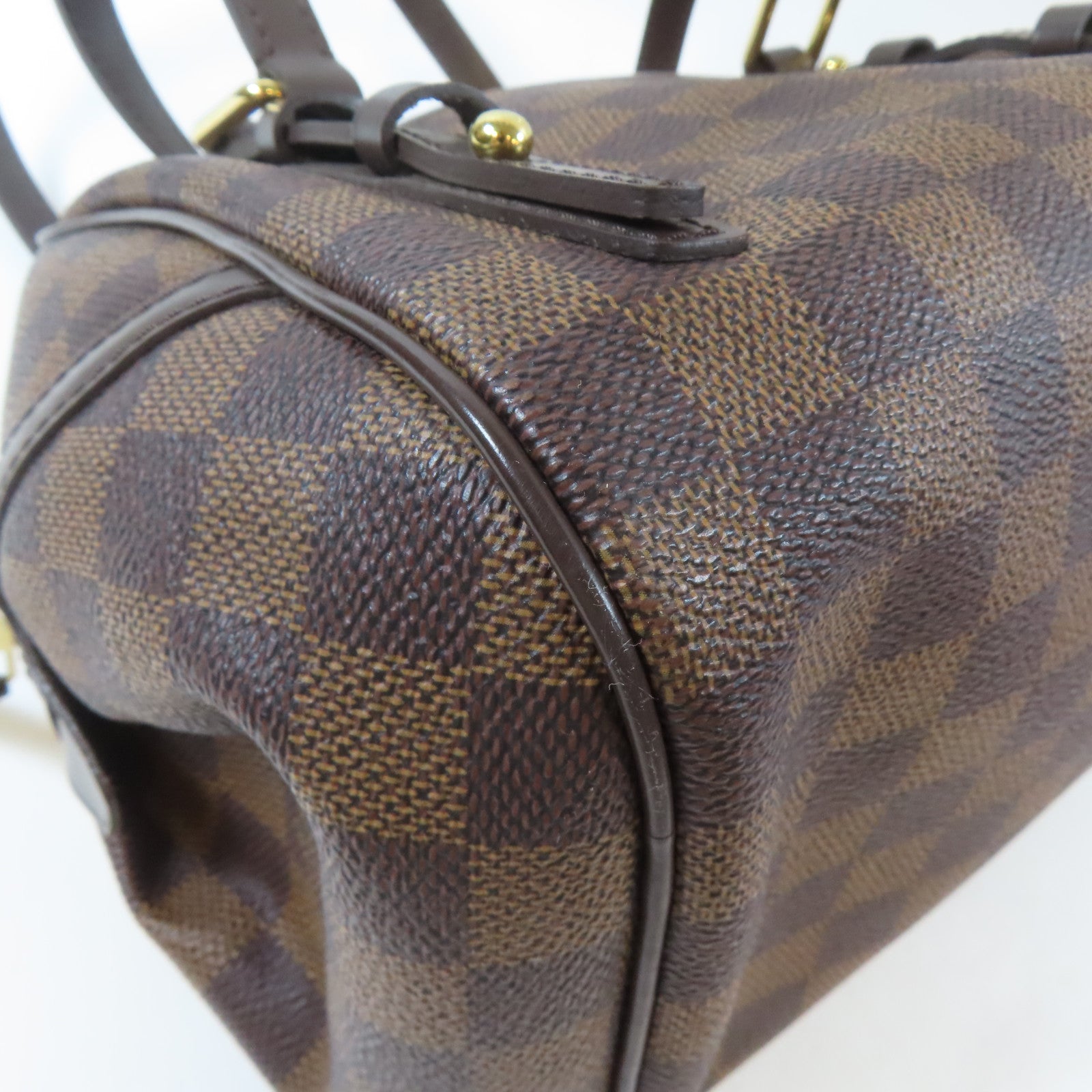 LOUIS VUITTON Damier Livington金扣肩背袋啡色