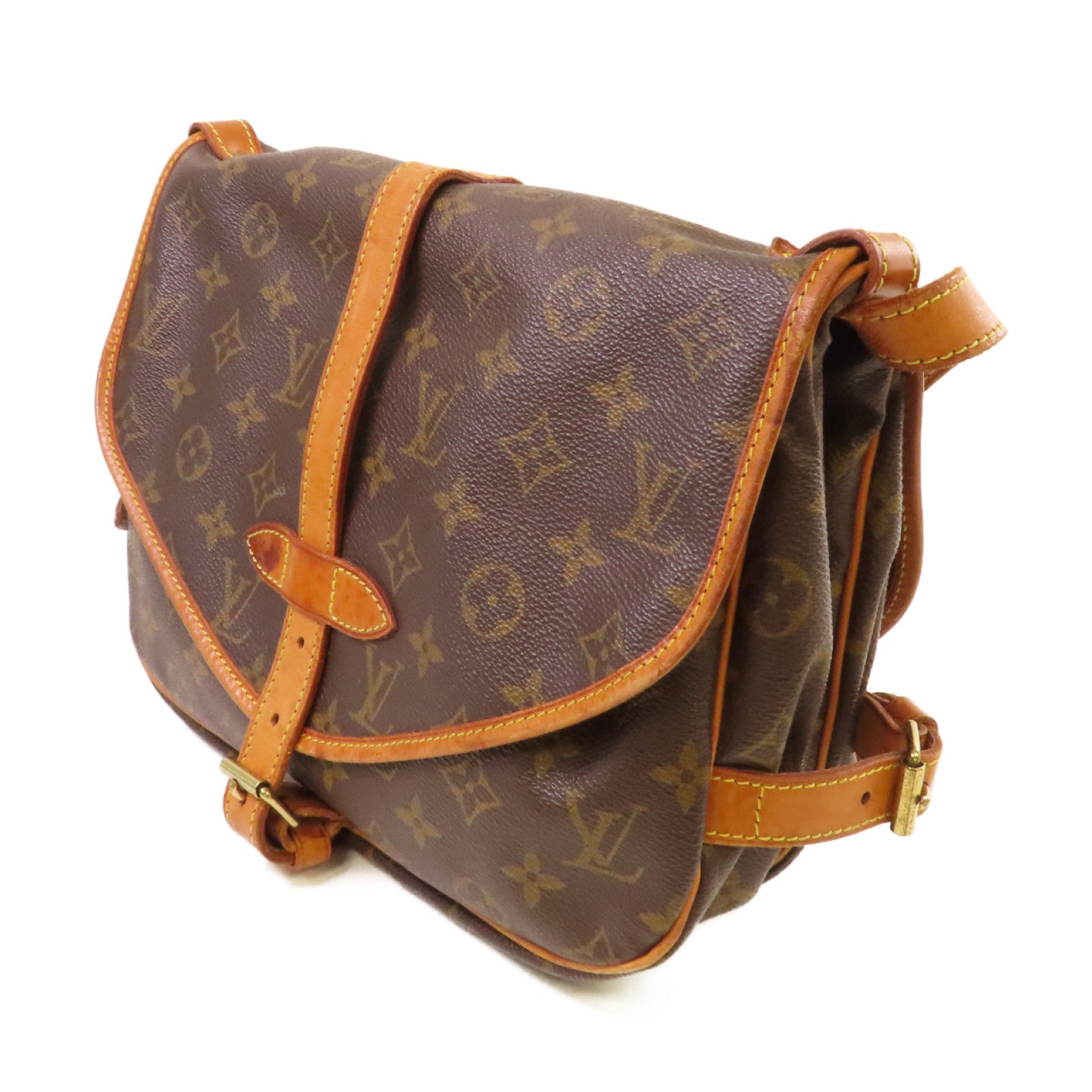 LOUIS VUITTON Monogram Saumur 30 Shoulder Bag金扣肩背袋啡色