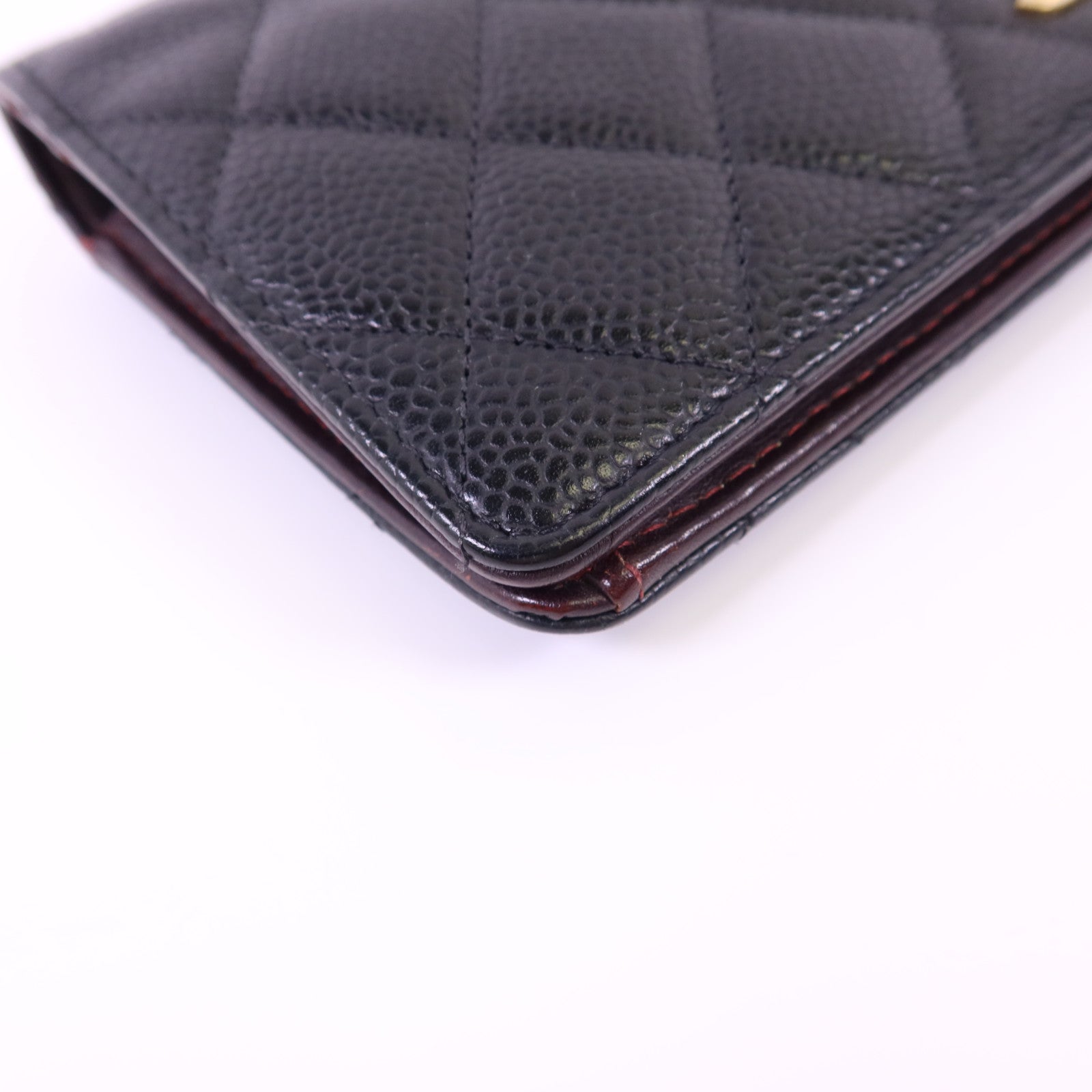 CHANEL 牛皮皮革Long Bifold Wallet金扣長錢包