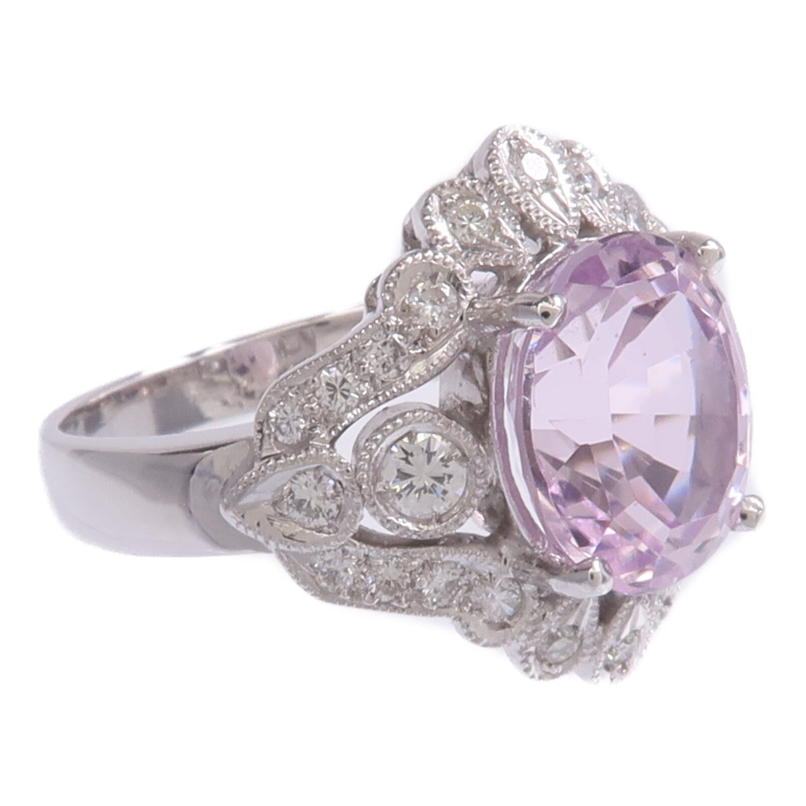 JEWELRY 【激減優惠】PT900鉑金Kunzite Diamond Ring Kunzite/鑽石戒指US#8.25