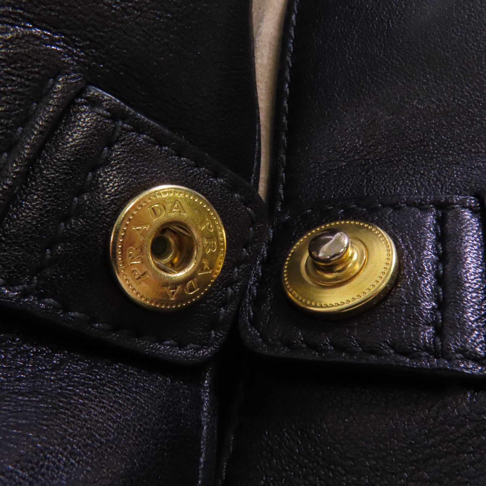 PRADA 牛皮皮革2Way Tote Bag金扣手挽肩背兩用袋