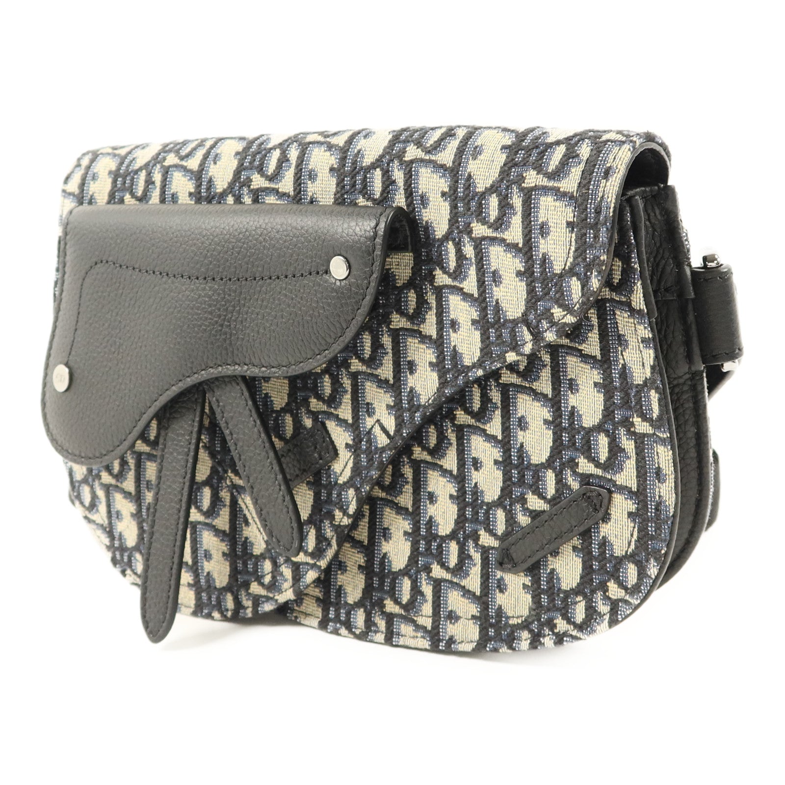 Dior 帆布Saddle Pouch Crossbody Bag銀扣肩背袋